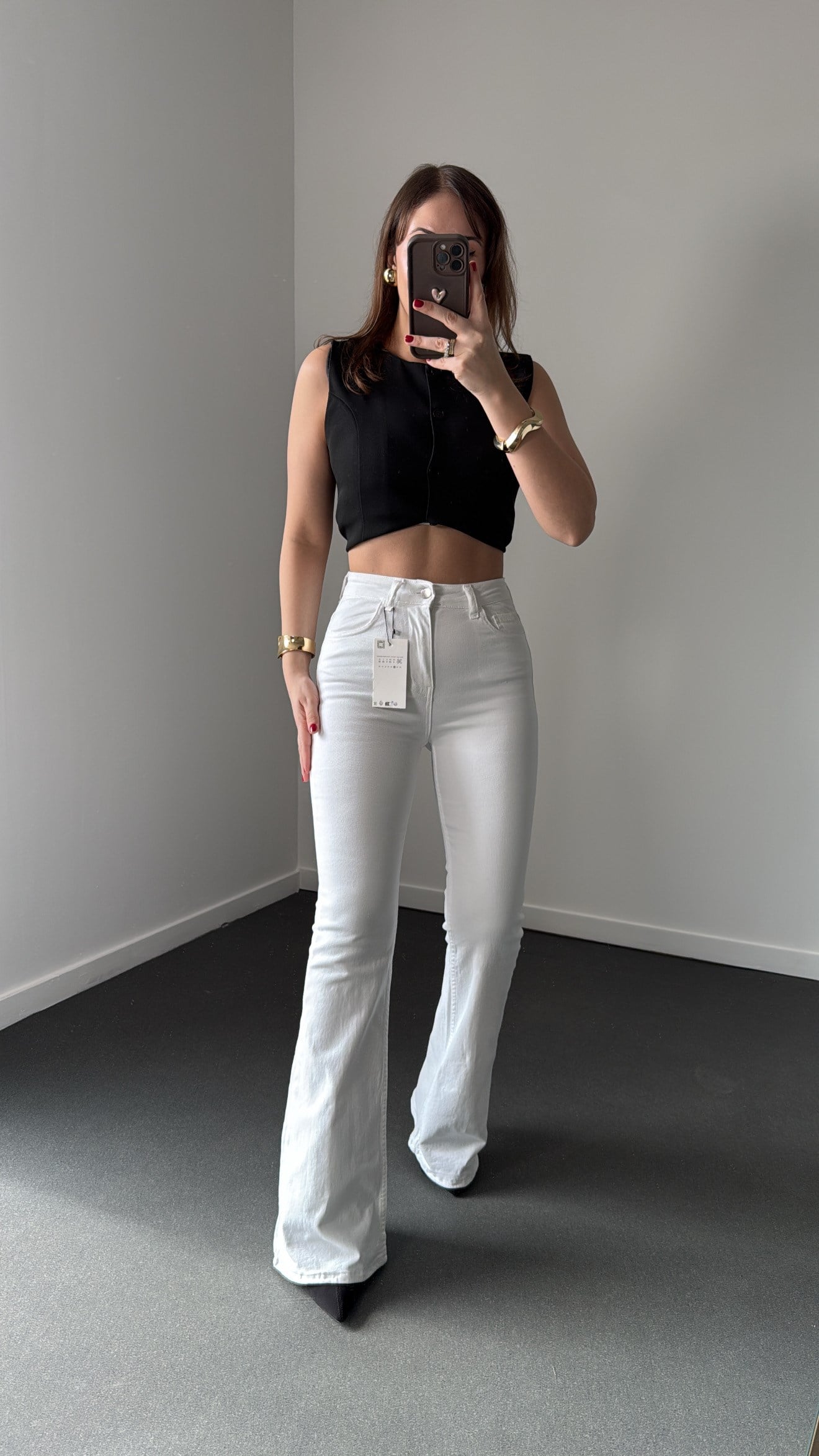 Boenos Beyaz Kot Toparlayıcı Yüksel Bel Jeans