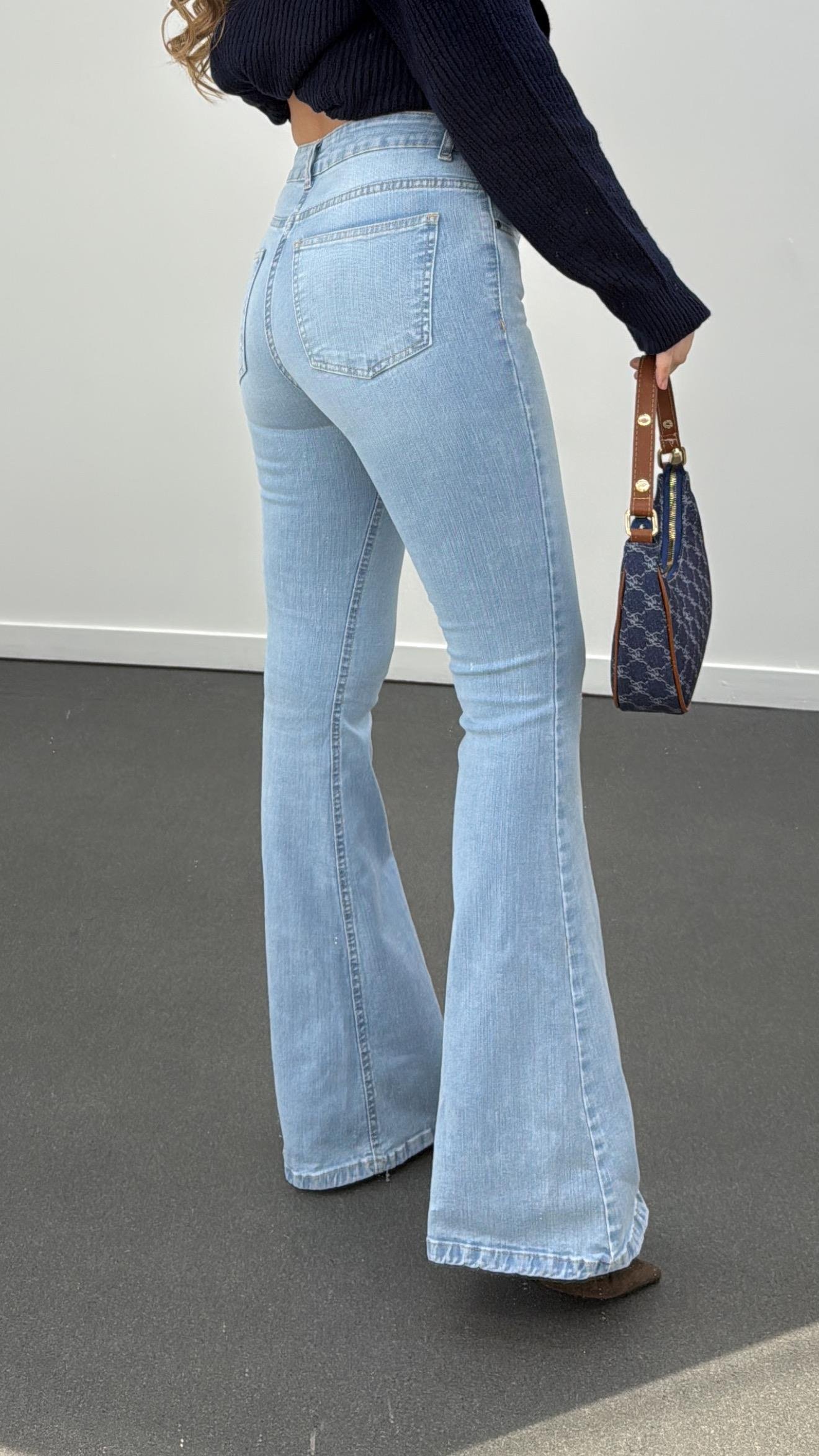 Boenos Buz Mavisi Toparlayıcı Yüksel Bel Jeans