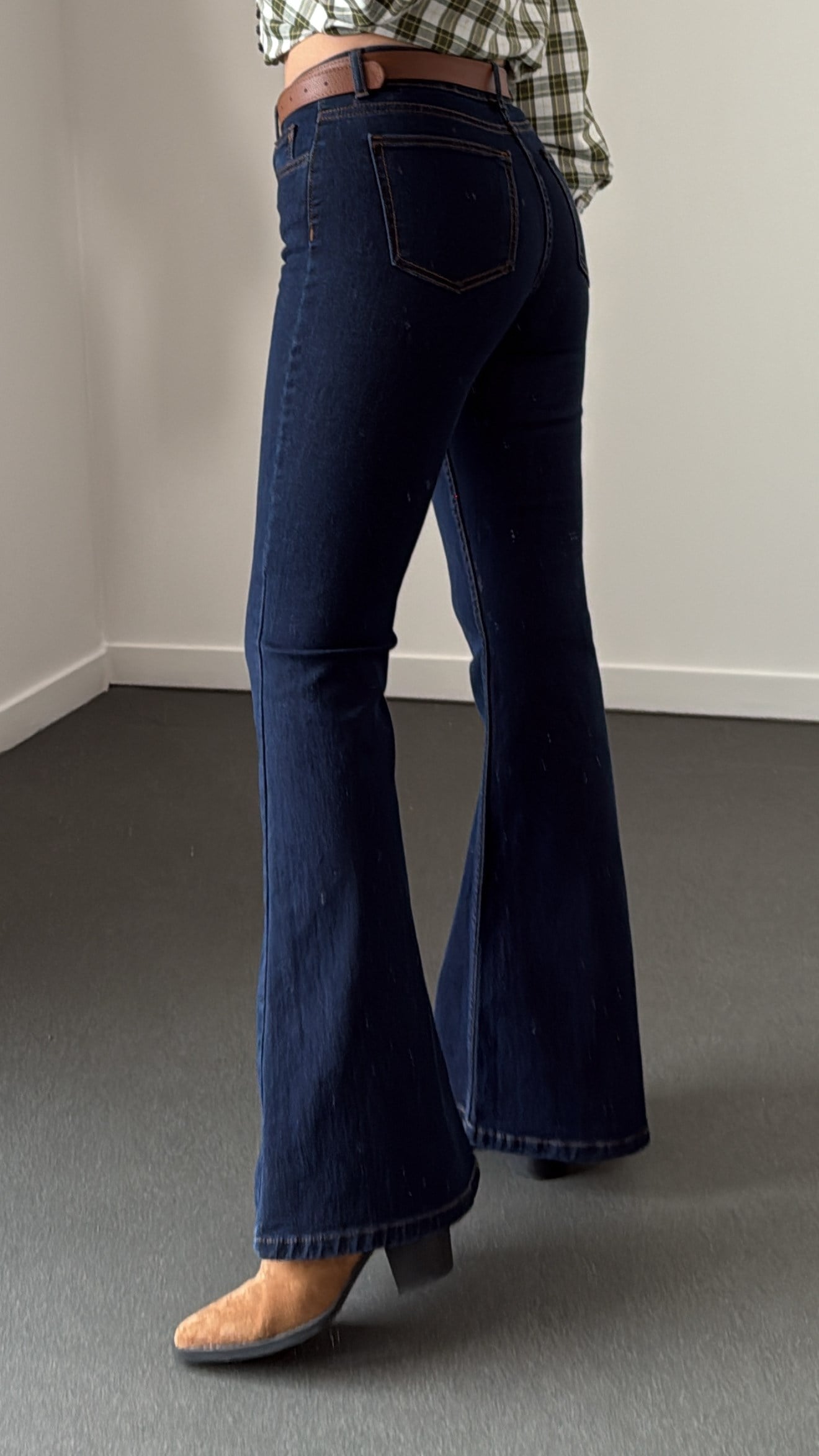 Boenos Lacivert Toparlayıcı Yüksek Bel Jeans