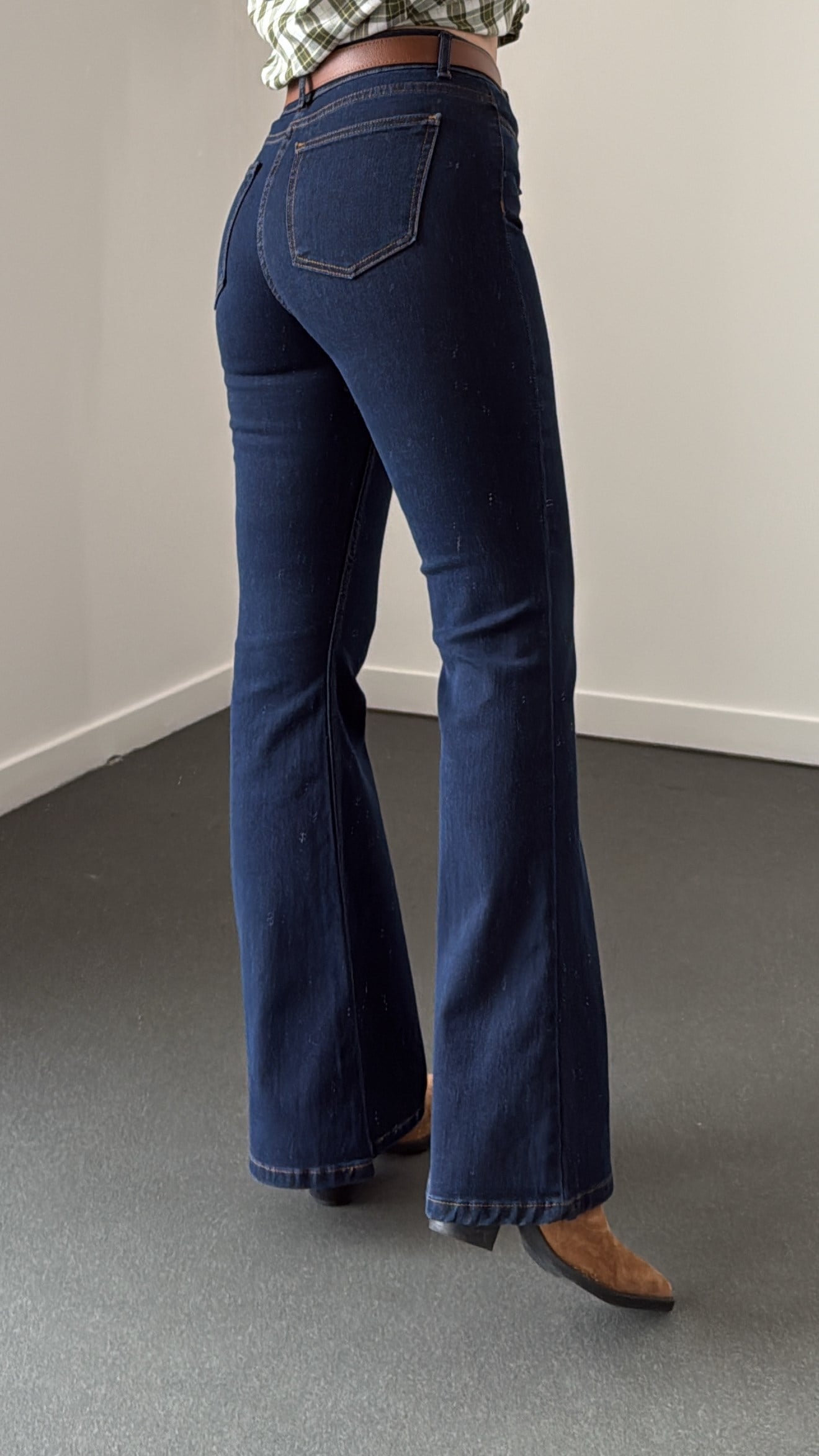Boenos Lacivert Toparlayıcı Yüksek Bel Jeans