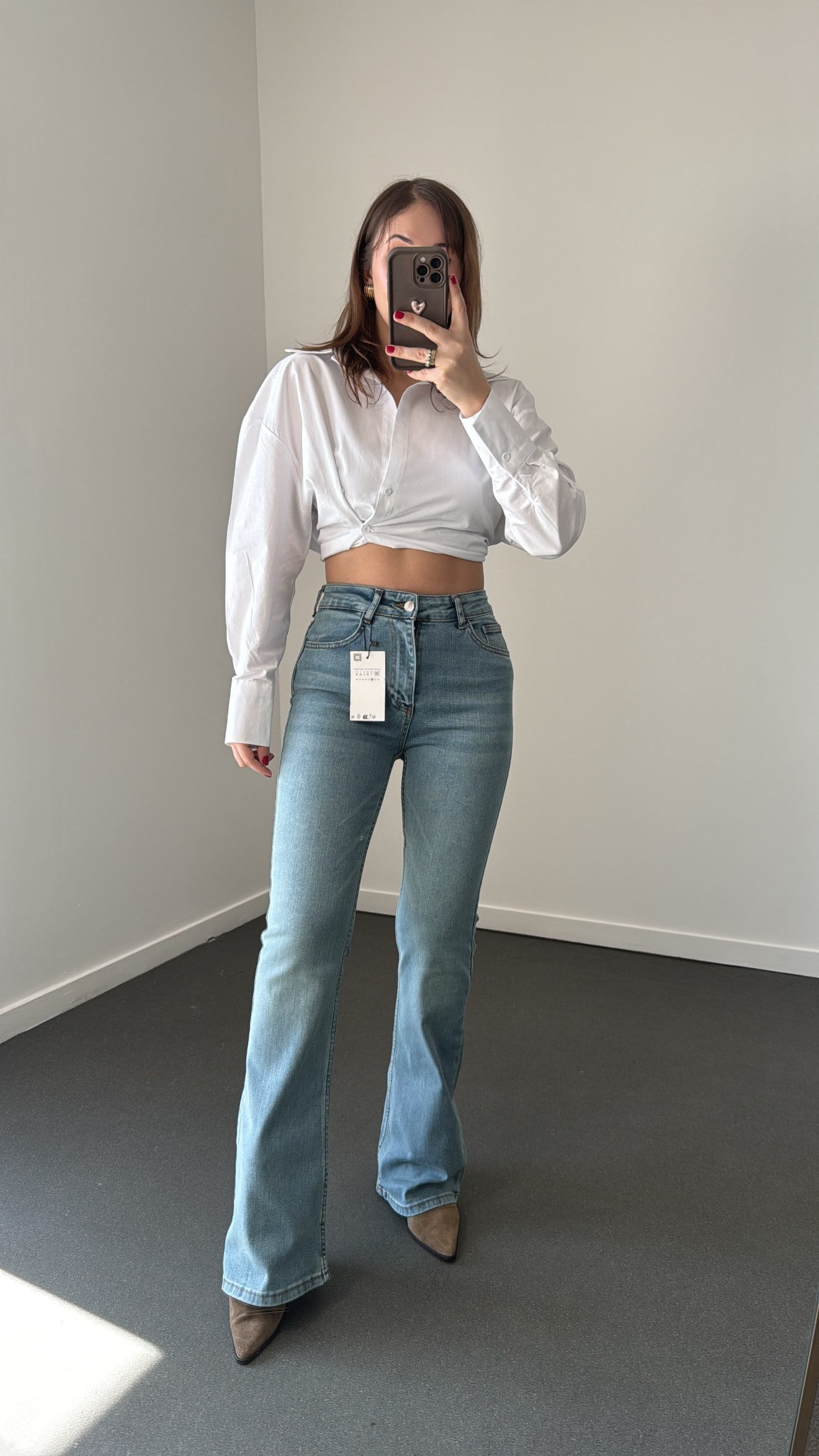 Boenos Vintage Yıkamalı Toparlayıcı Yüksel Bel Jeans