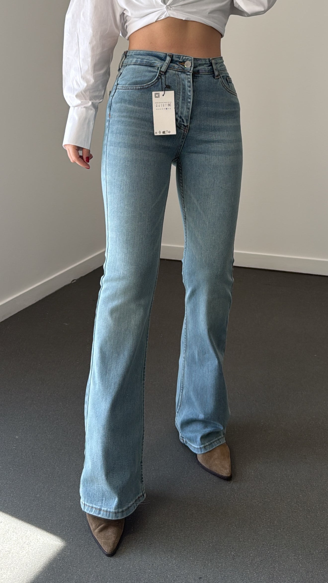 Boenos Vintage Yıkamalı Toparlayıcı Yüksel Bel Jeans