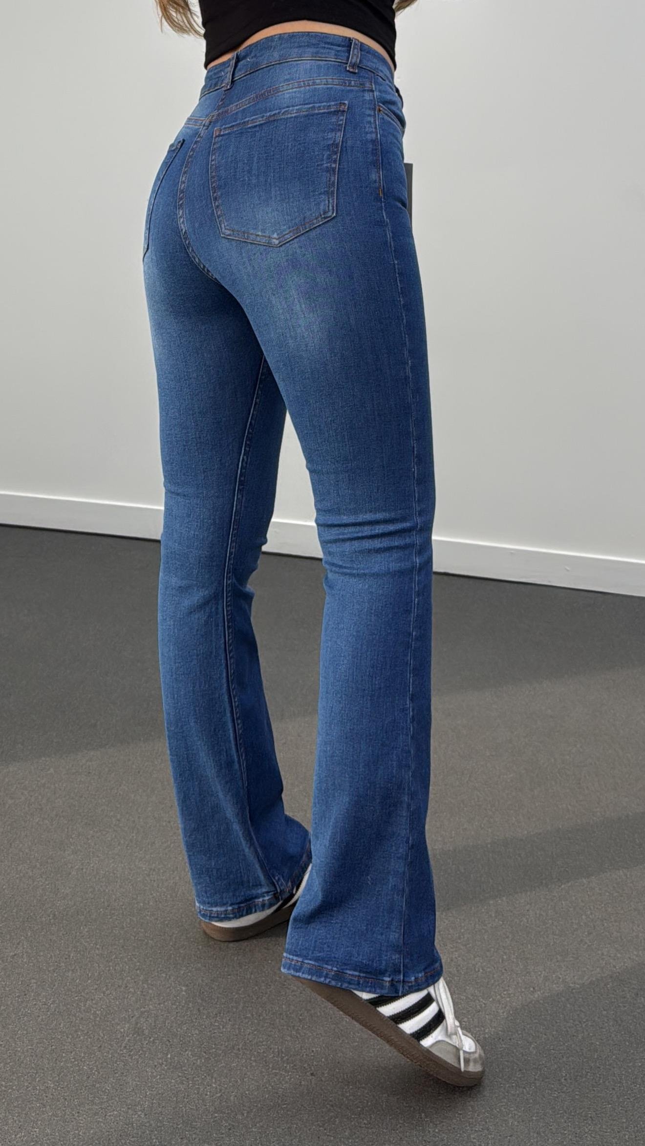 Bogota Açık Kot Süper Yüksek Bel Toparlayıcı Flare Jean