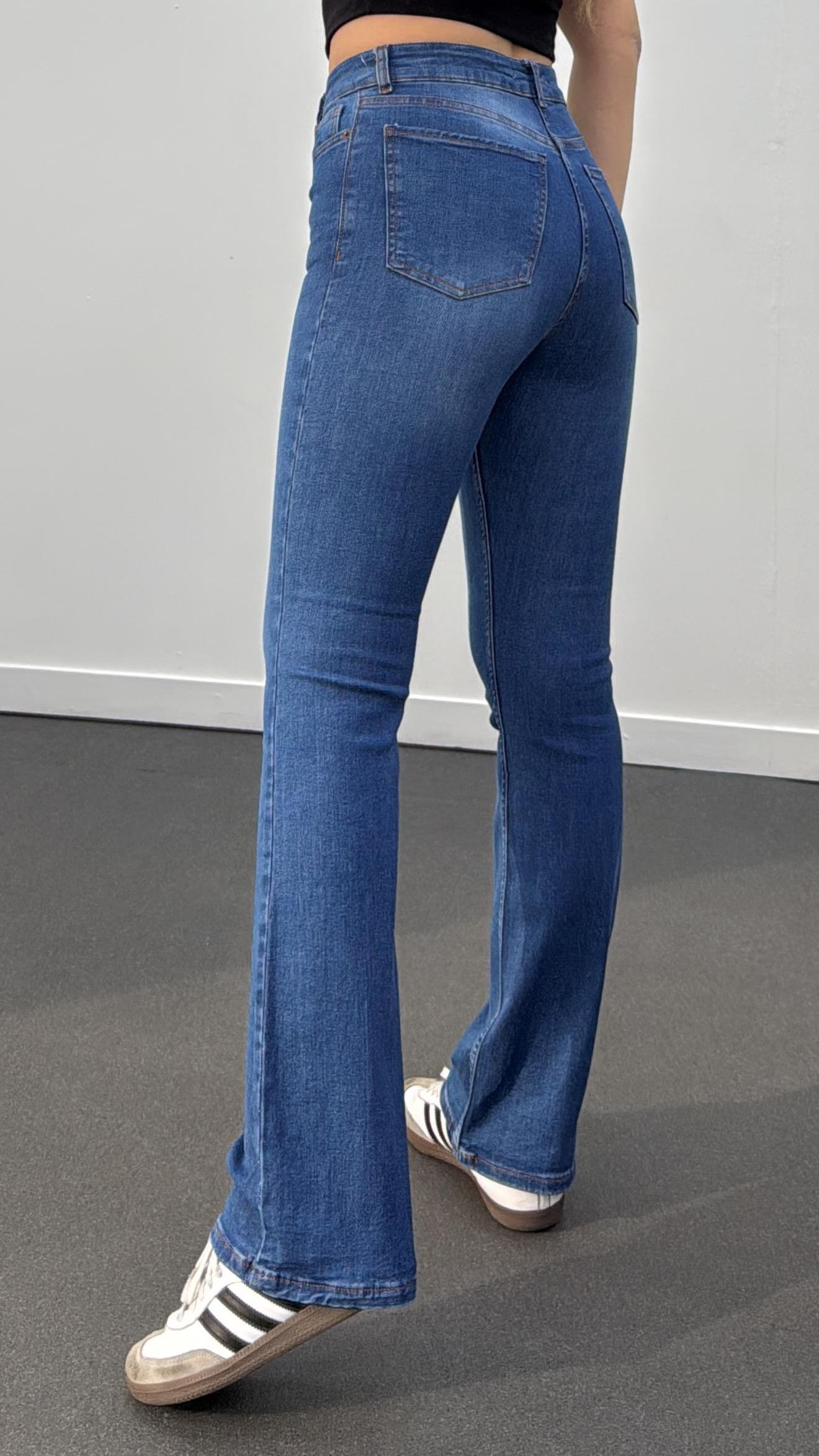 Bogota Açık Kot Süper Yüksek Bel Toparlayıcı Flare Jean