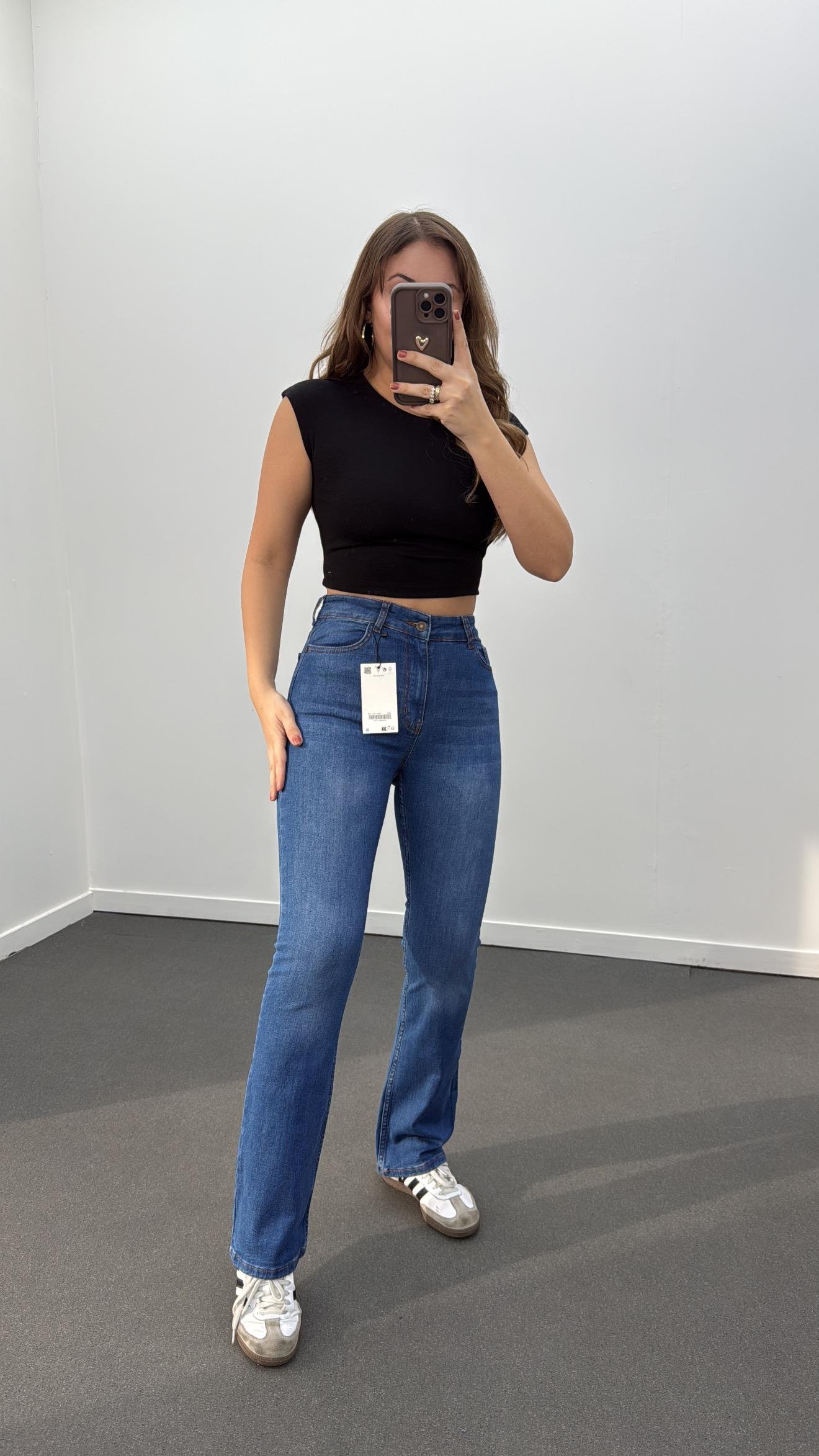 Bogota Açık Kot Süper Yüksek Bel Toparlayıcı Flare Jean