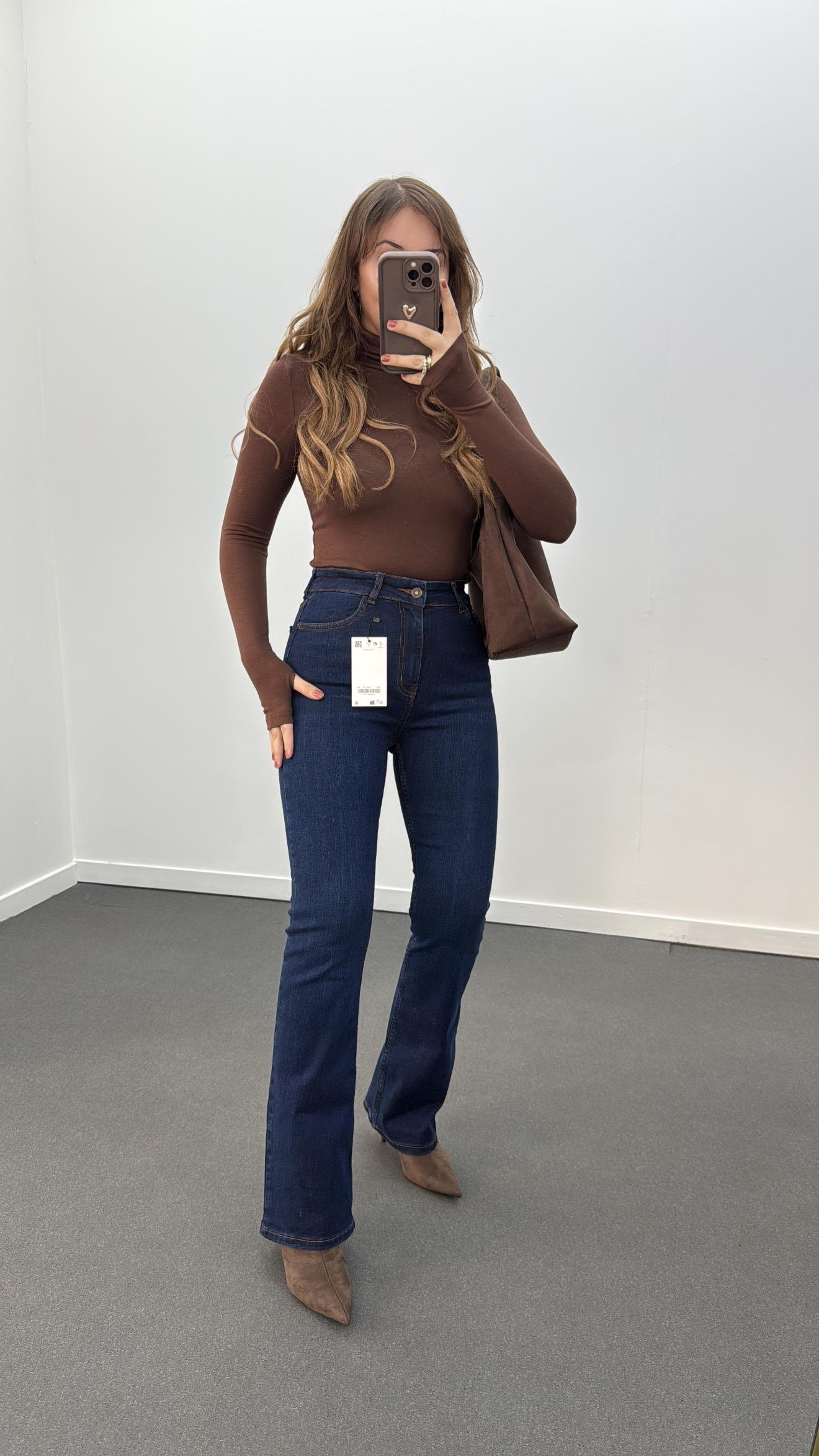 Bogota Lacivert Süper Yüksek Bel Toparlayıcı Flare Jean