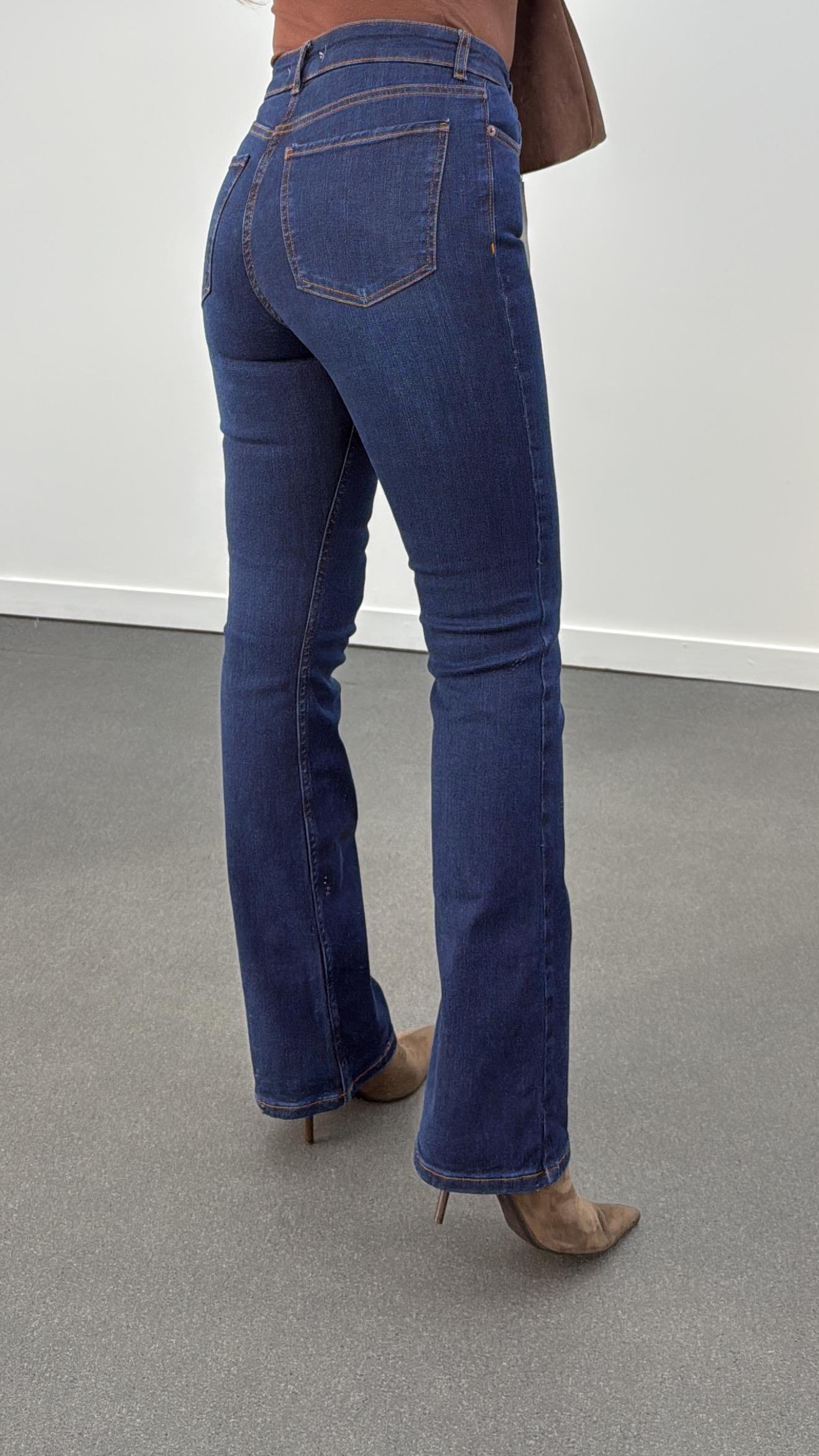 Bogota Lacivert Süper Yüksek Bel Toparlayıcı Flare Jean