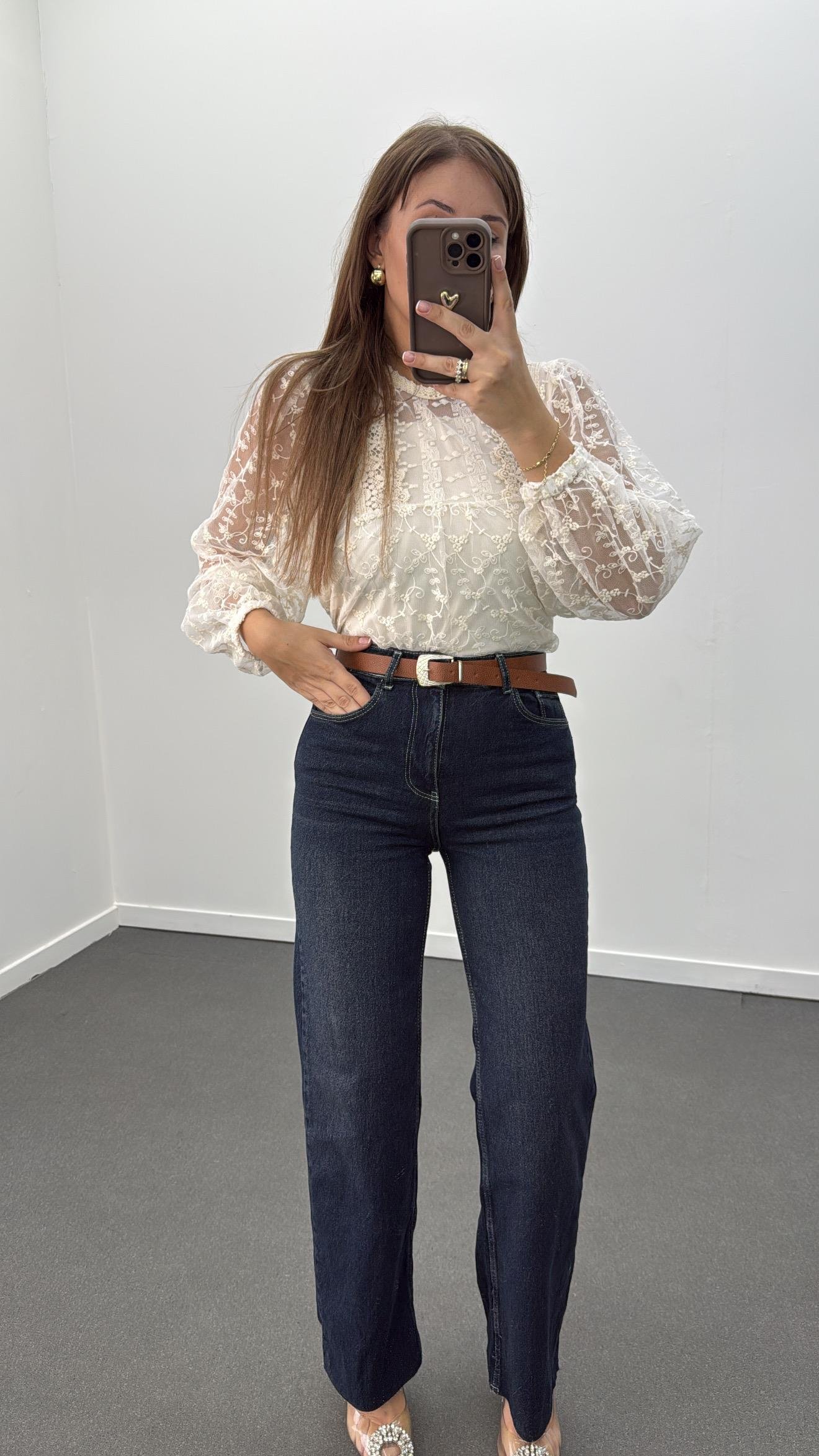 Boston Dark Blue Straight Leg Jeans