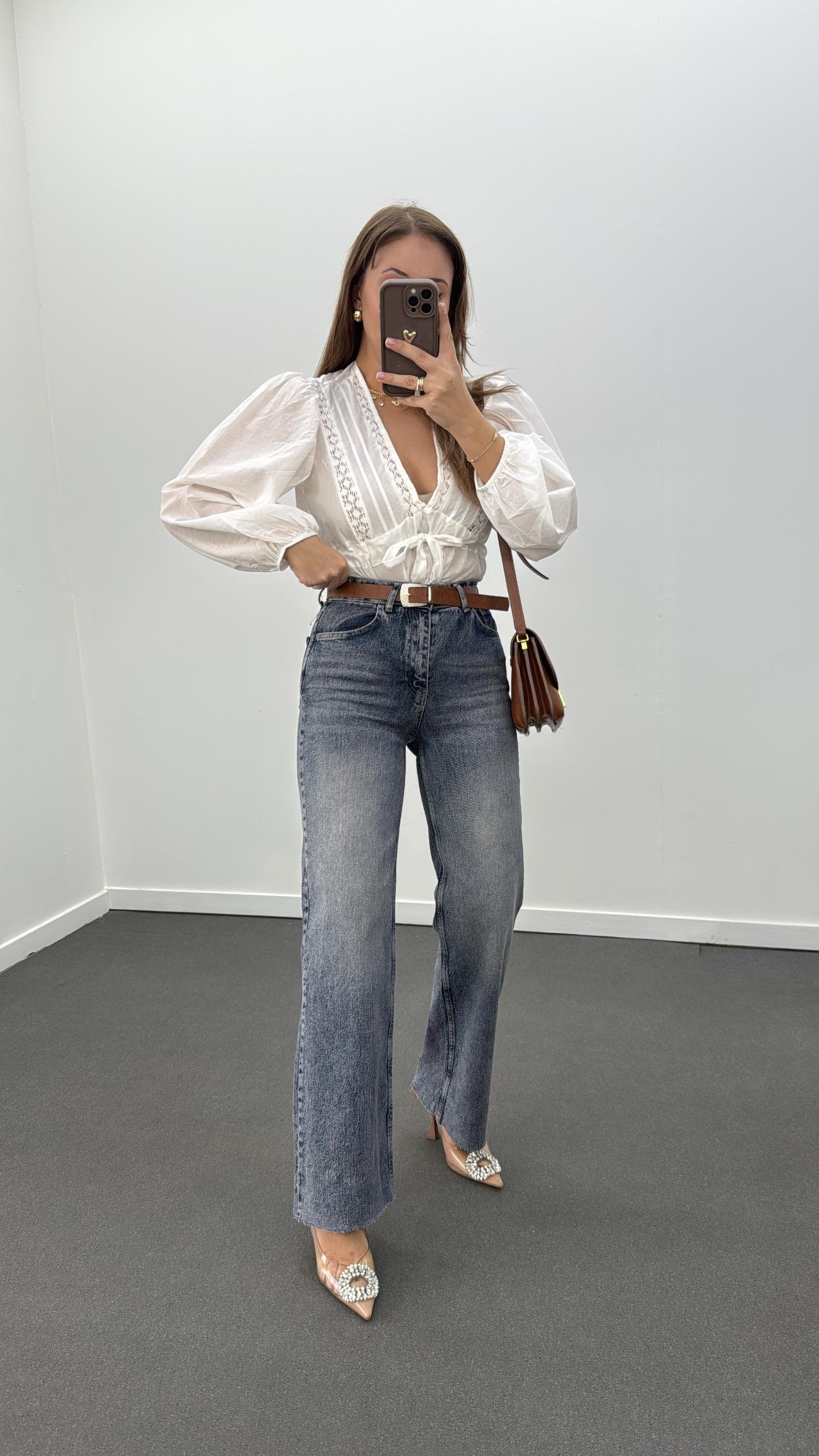 Boston Vintage Yıkama Straight Leg Jeans