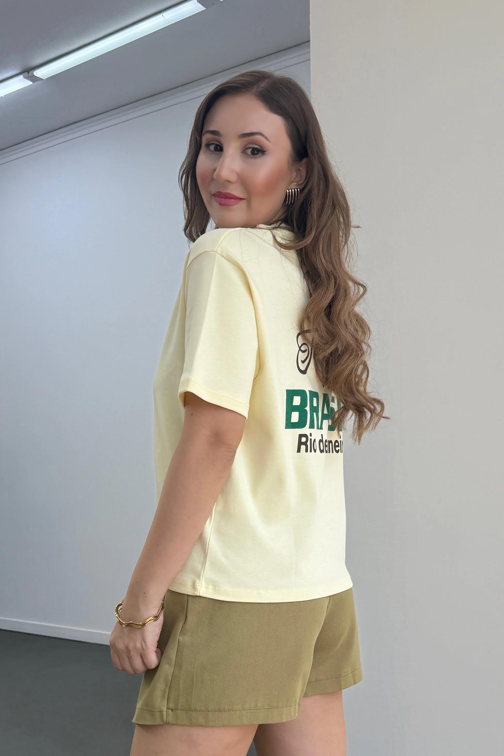 Brasil Rio %100 Pamuk Tshirt