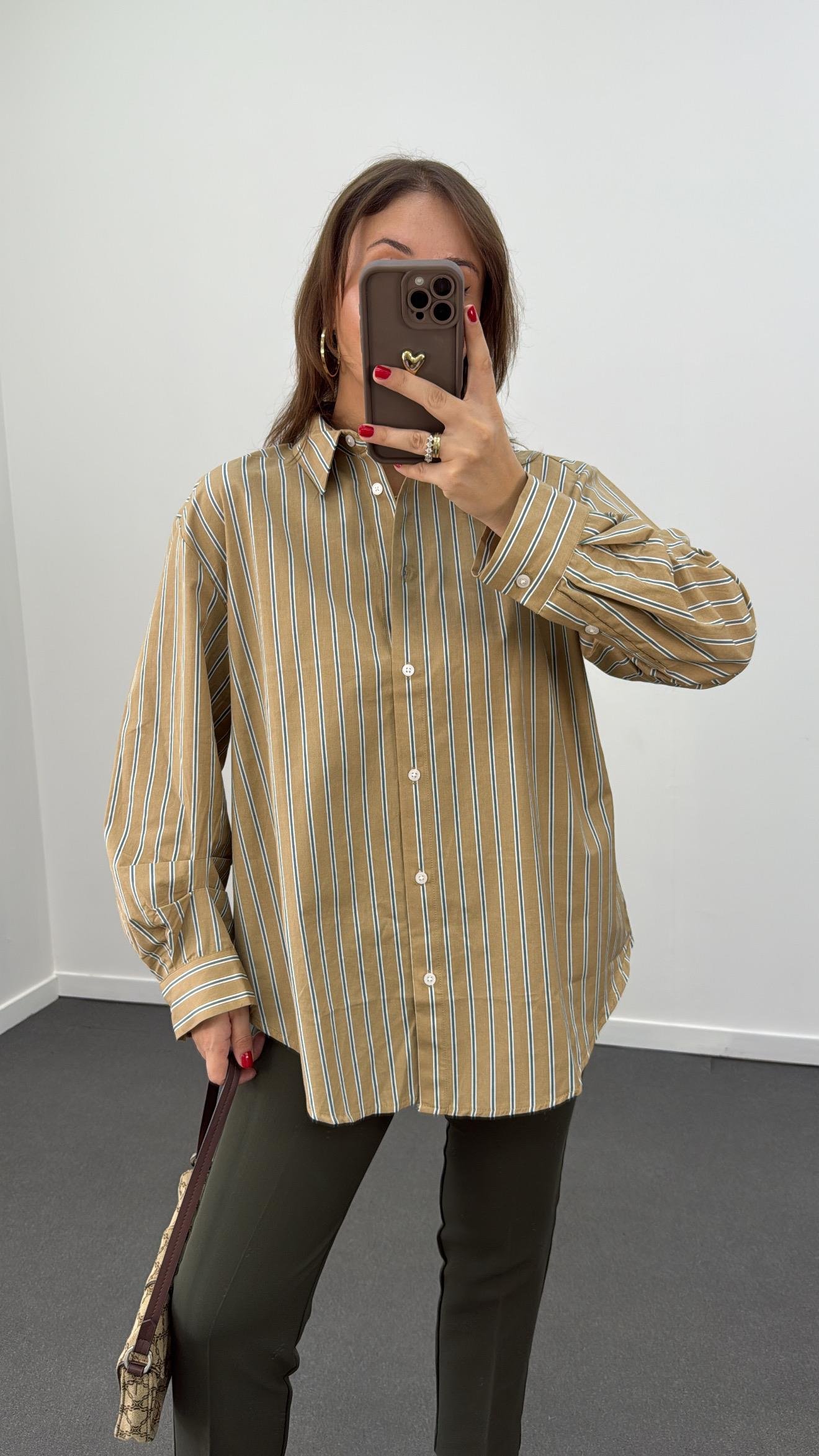 Cameron Yeşil Çizgili Gömlek