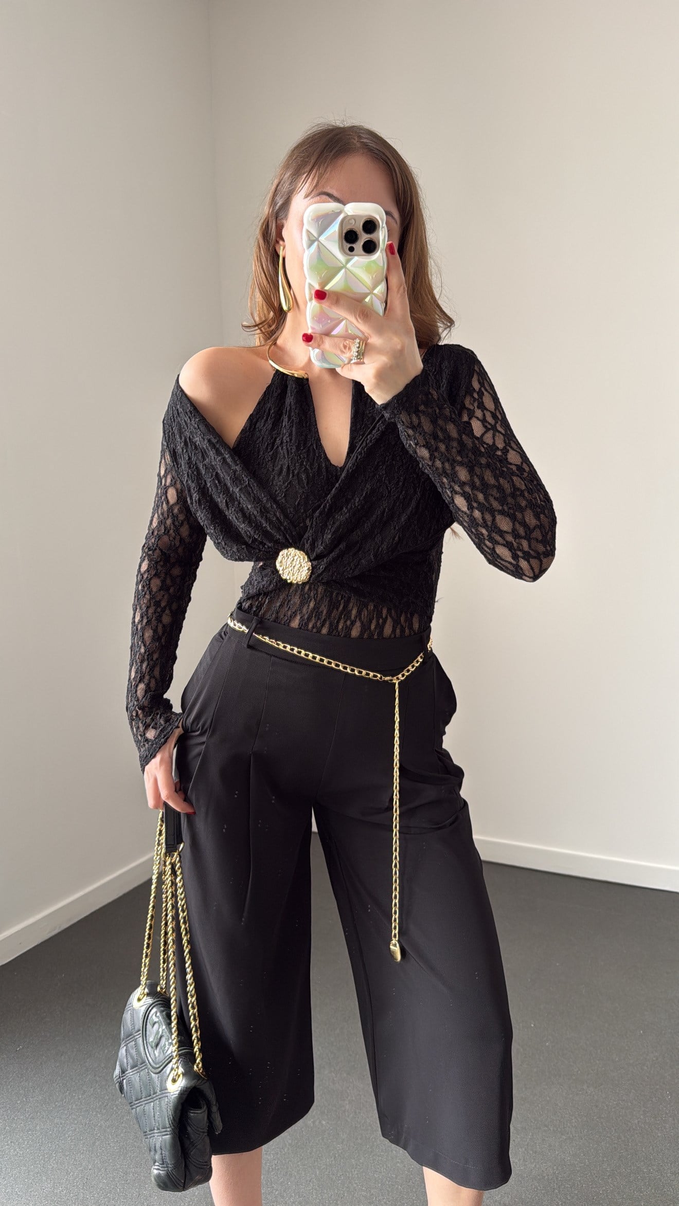 Capucine Siyah Gold Kemerli BermudaC