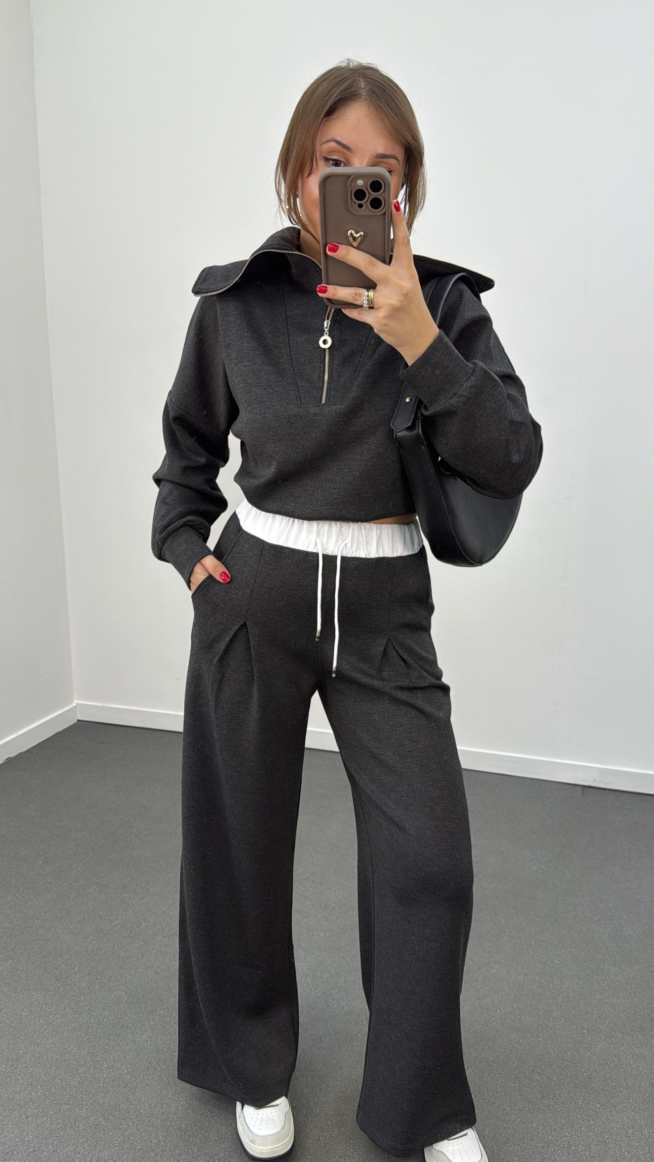 Chiara Antrasit Modal Kumaşlı Sweat Eşofman Takımı