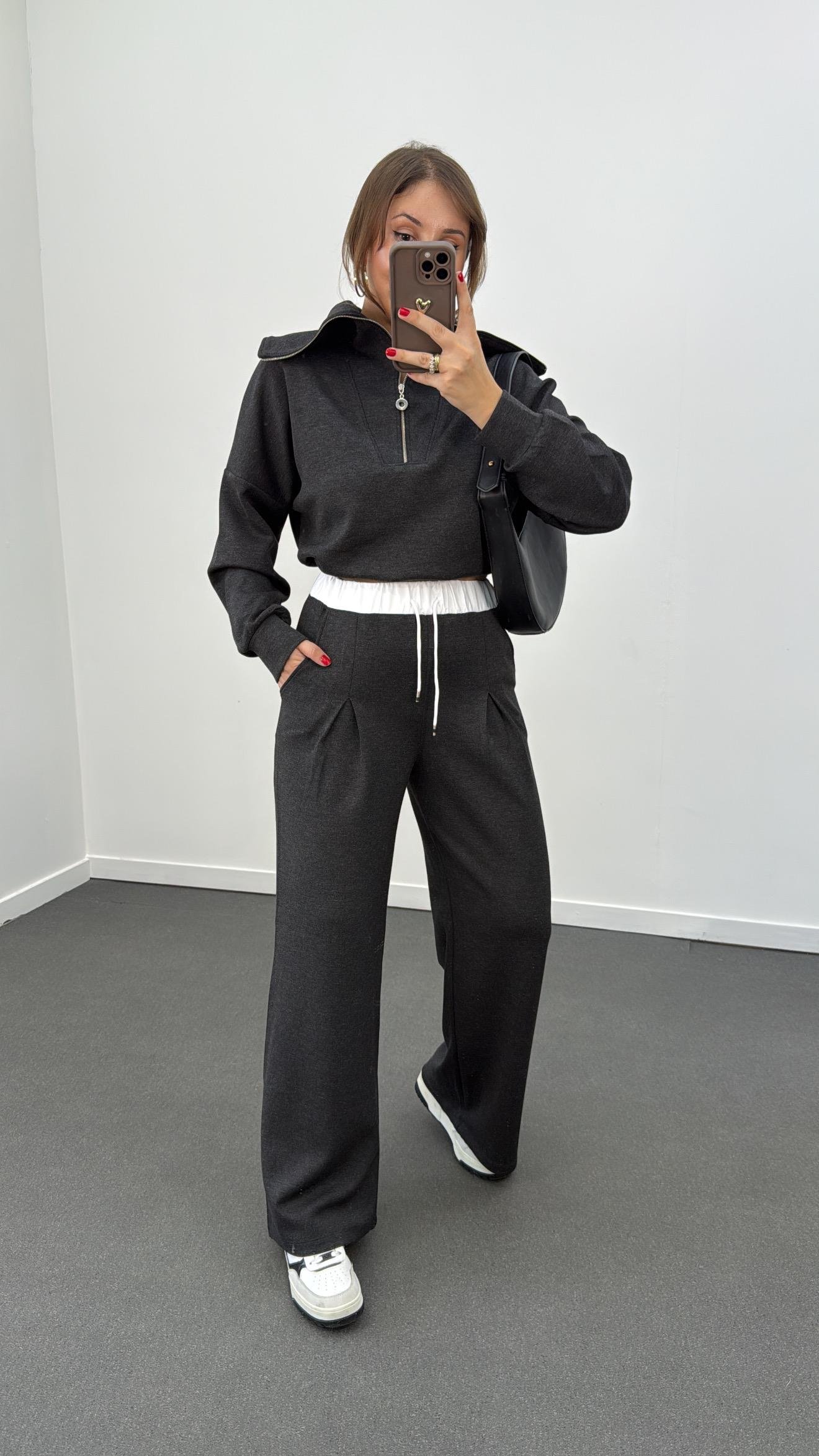 Chiara Antrasit Modal Kumaşlı Sweat Eşofman Takımı