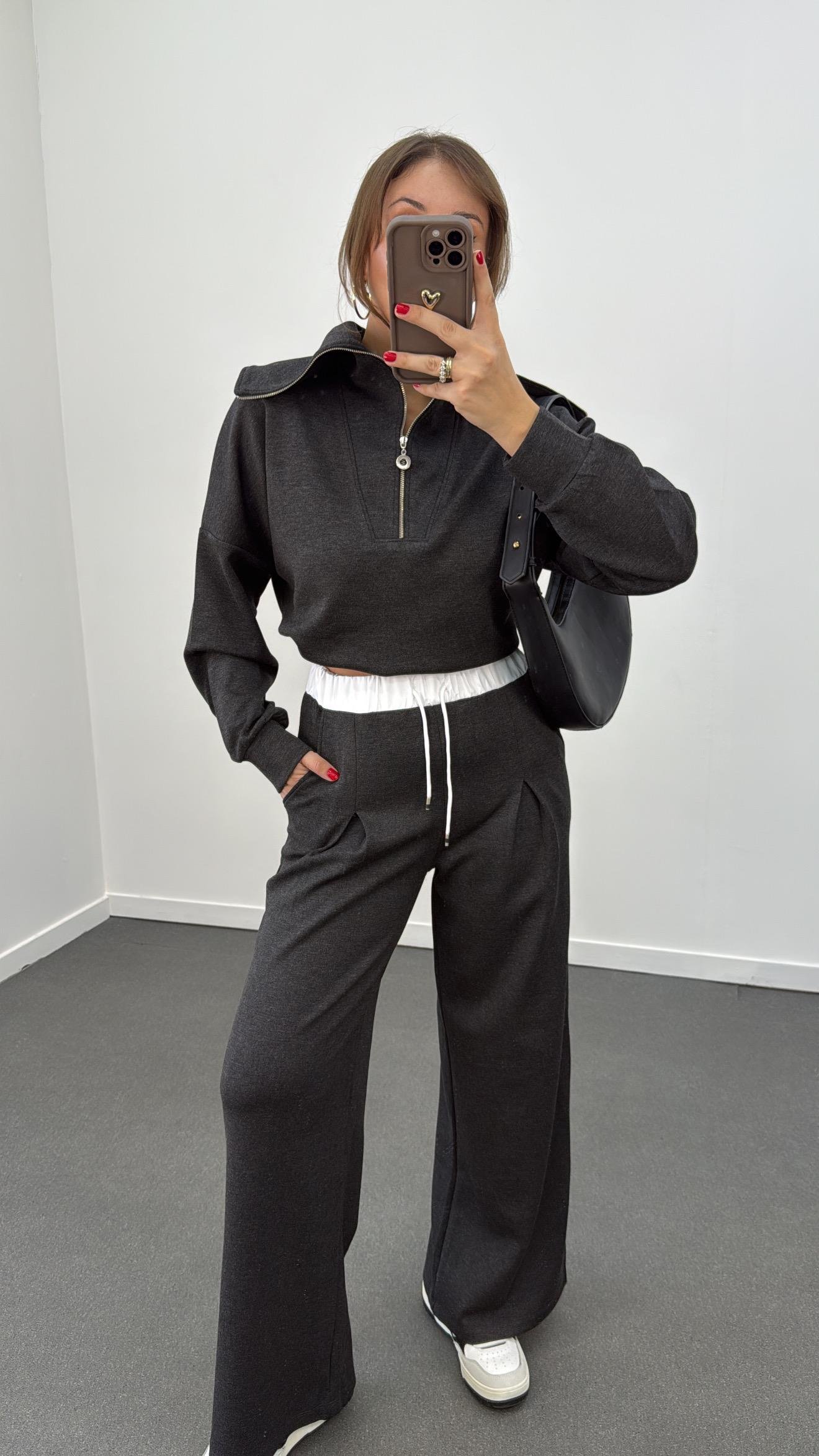 Chiara Antrasit Modal Kumaşlı Sweat Eşofman Takımı