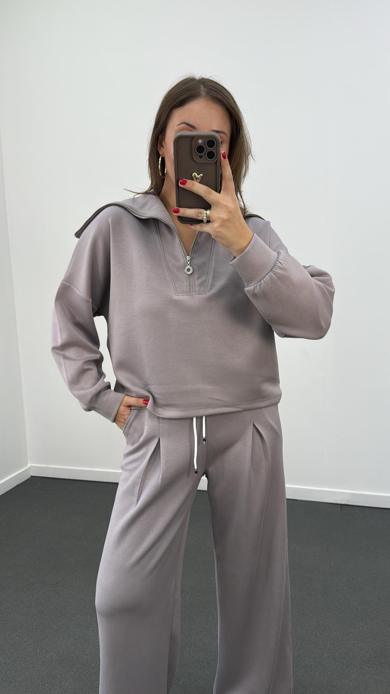 Chiara Gri Modal Kumaşlı Sweat Eşofman Takımı