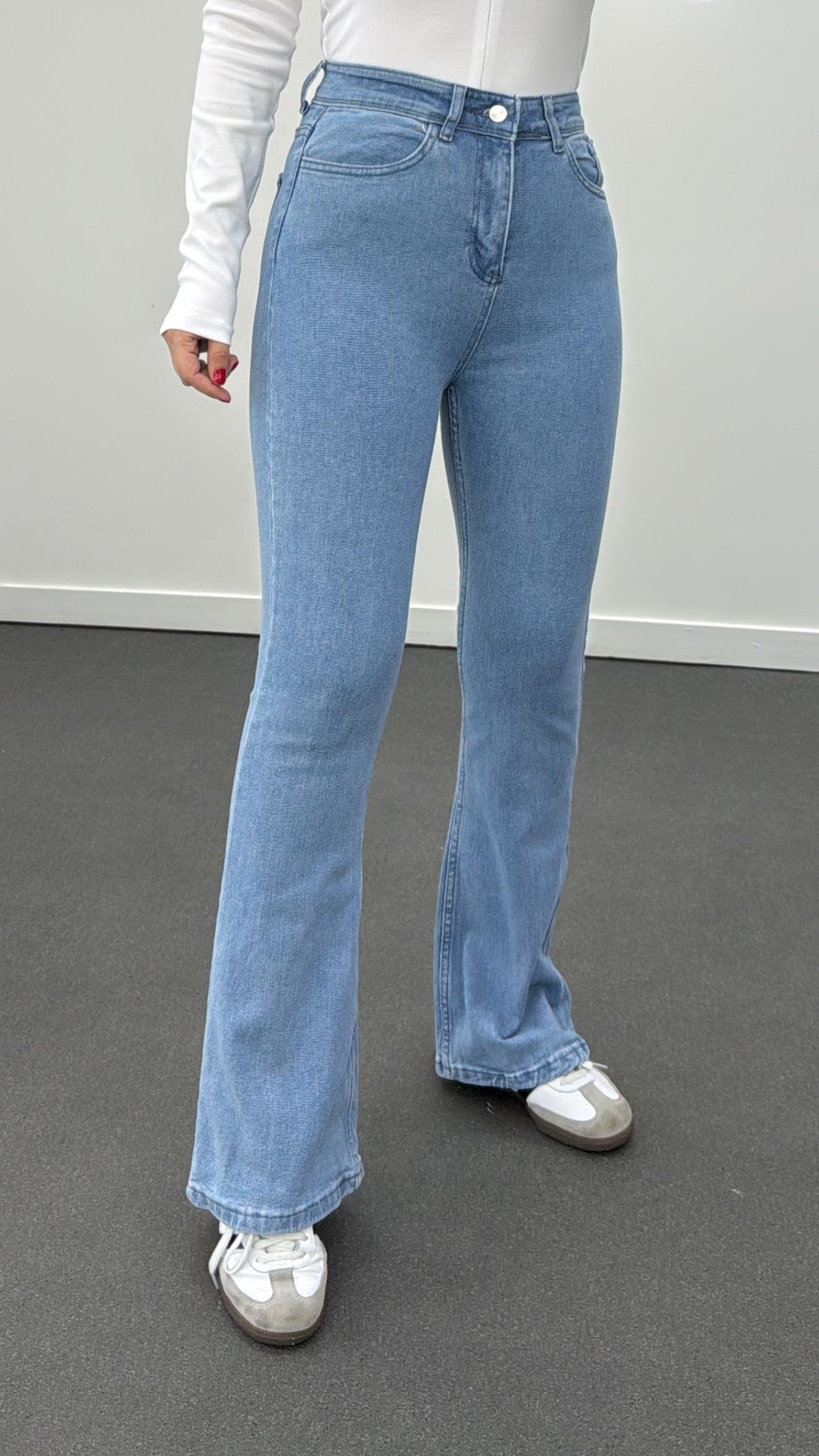 Chicago Açık Kot Süper Yüksek Bel Flare Jeans