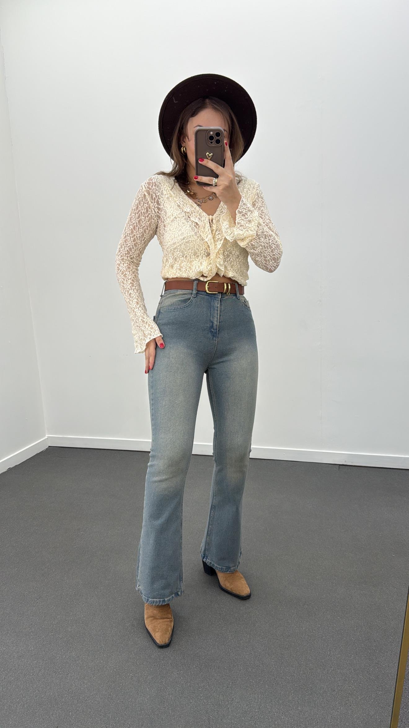 Chicago Tint Yıkamalı Süper Yüksek Bel Flare Jeans