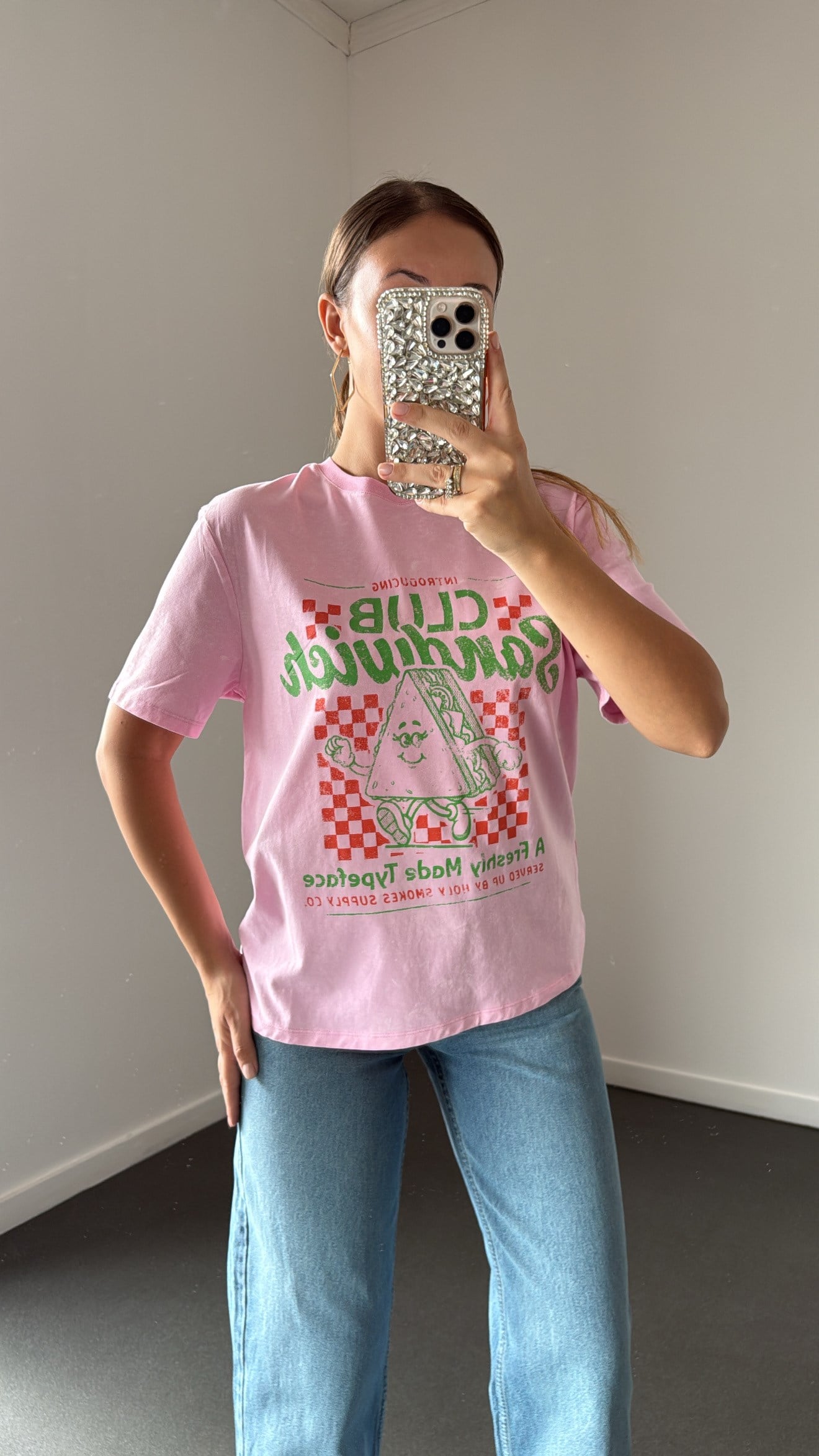 Club Sandwich Baskılı Pamuk Tshirt