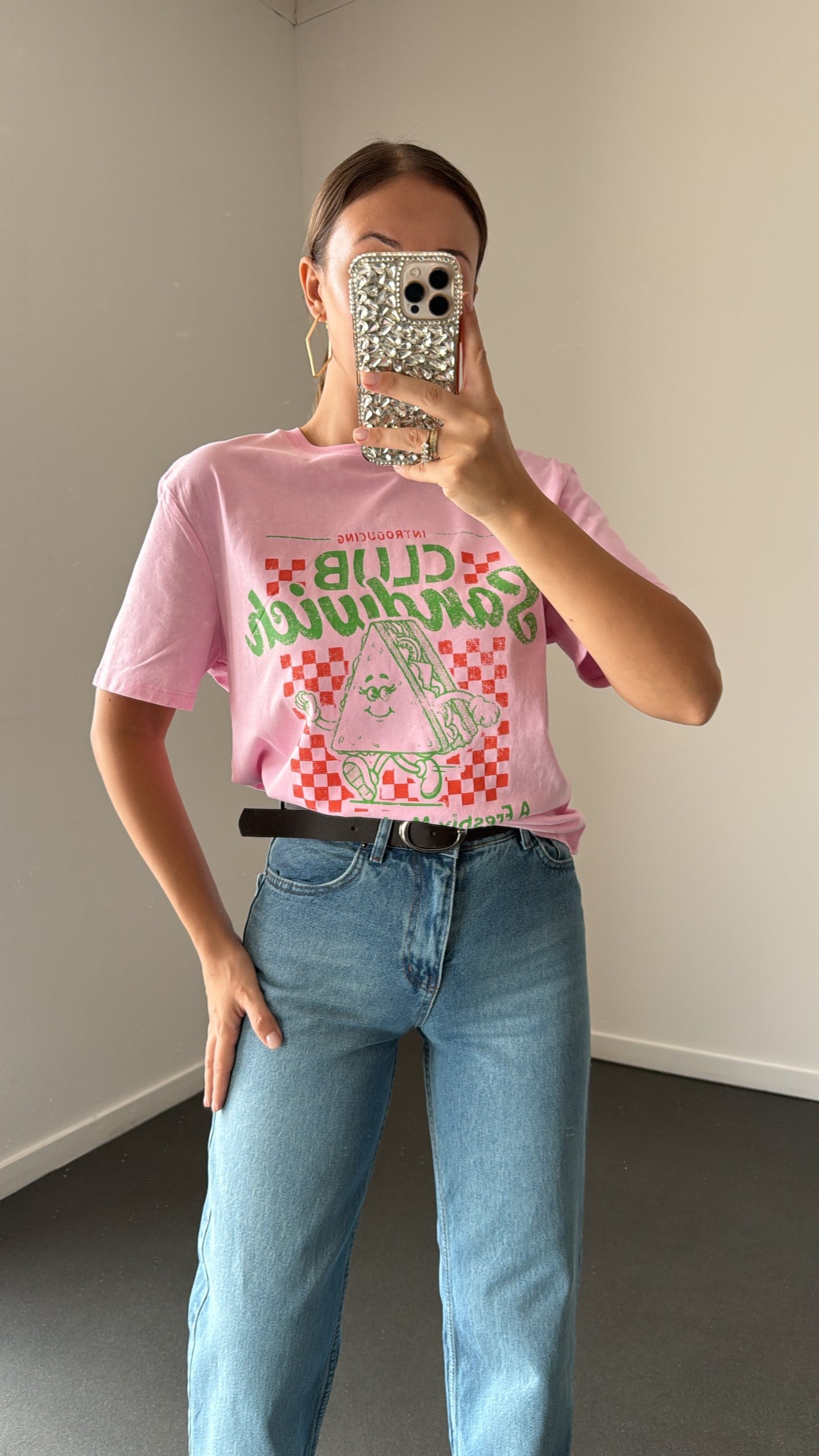 Club Sandwich Baskılı Pamuk Tshirt