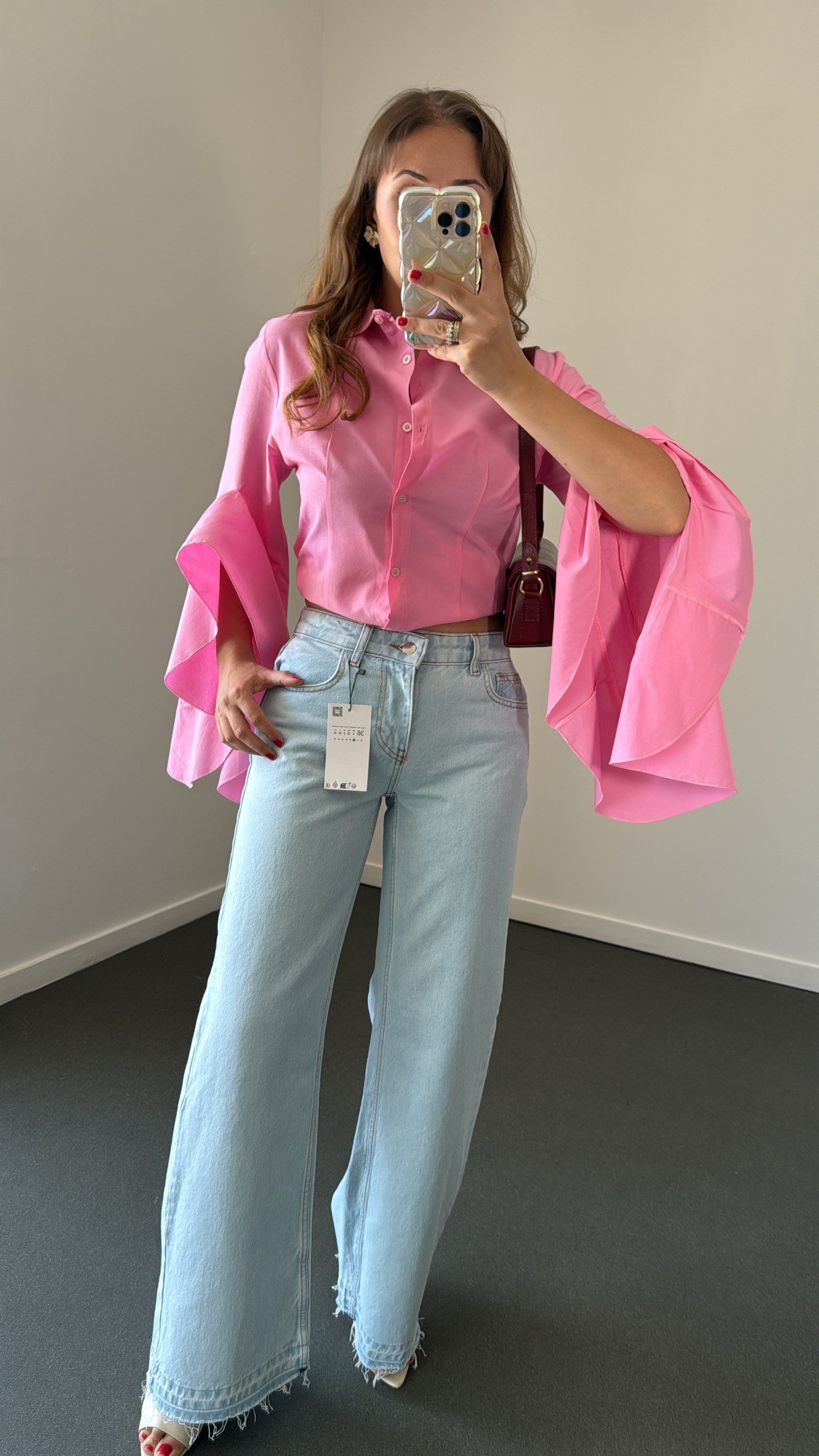 Cornell Buz Mavi Orta Bel Paçası Dikişli Jeans