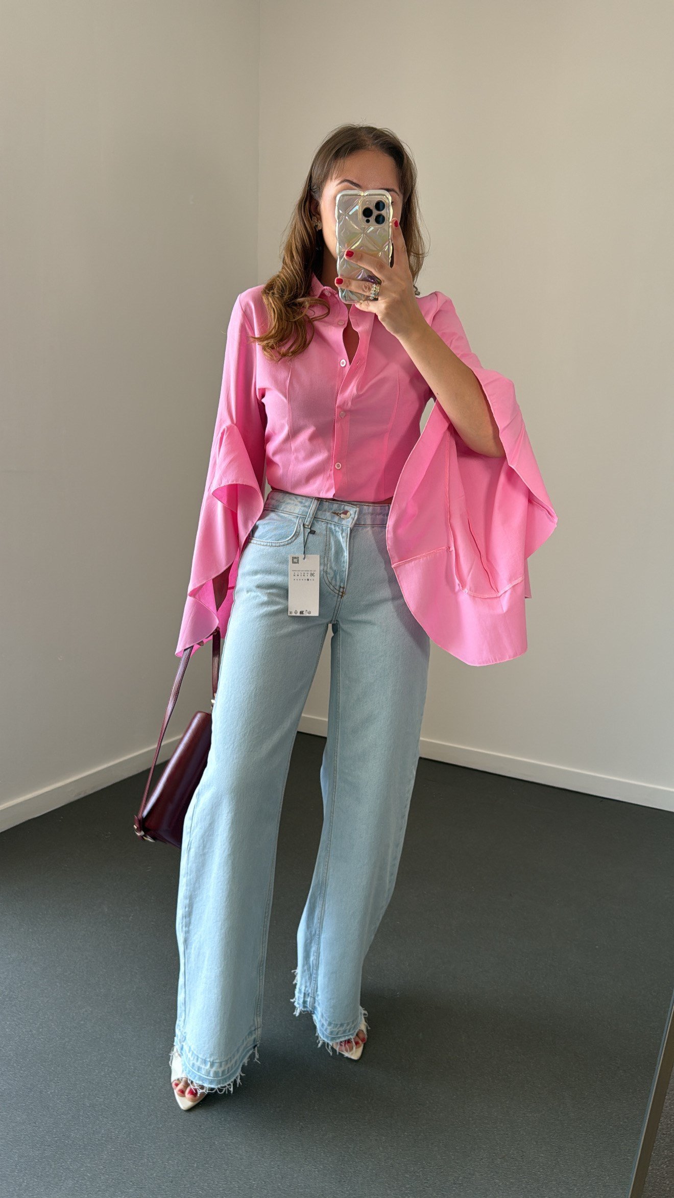 Cornell Buz Mavi Orta Bel Paçası Dikişli Jeans