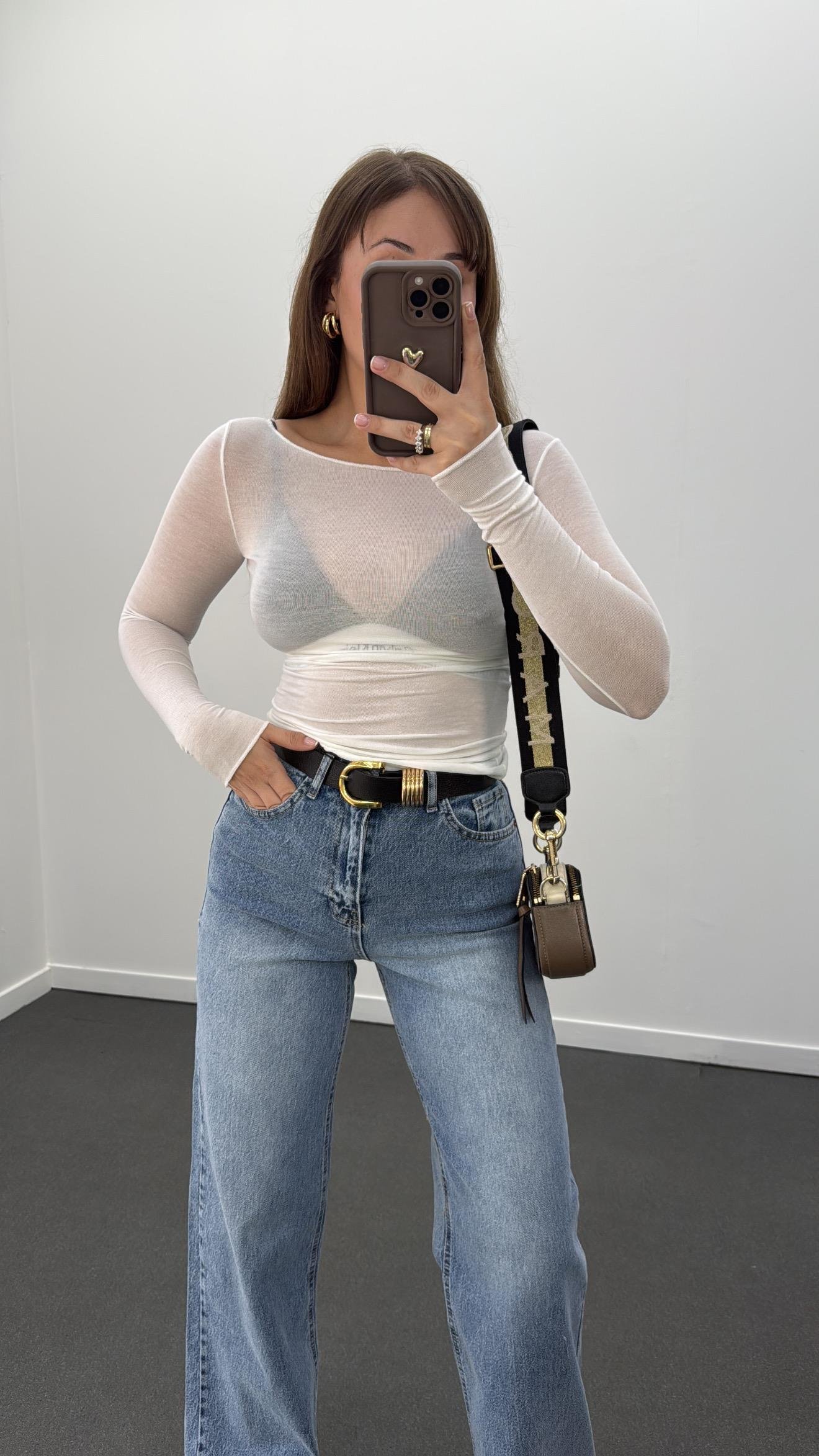 Cyra Krem Kaşmir Karışımlı Bluz