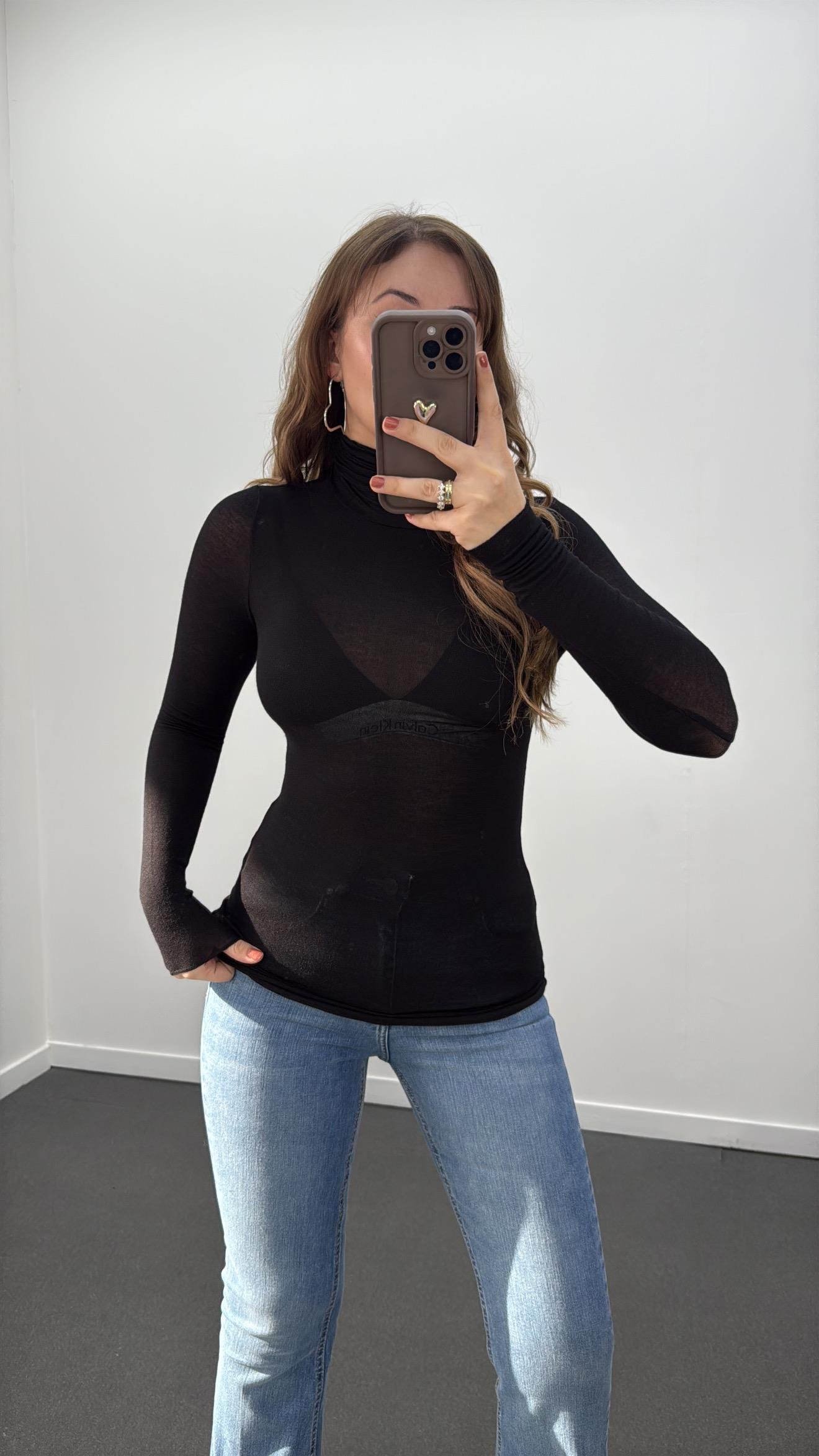 Cyra Siyah Balıkçı Yaka Kaşmir Bluz