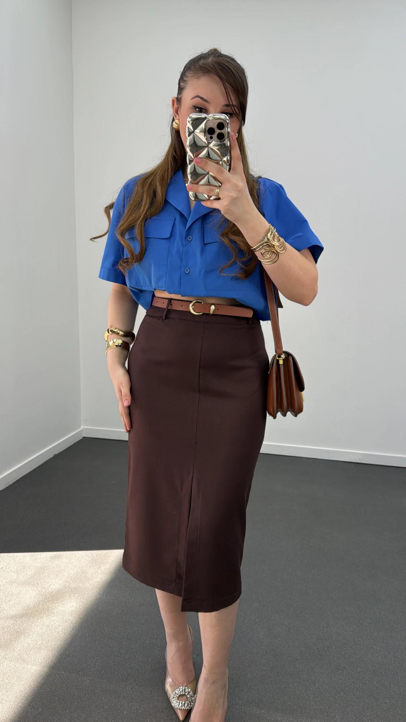 Dolce Kahve Kemerli Kalem Etek