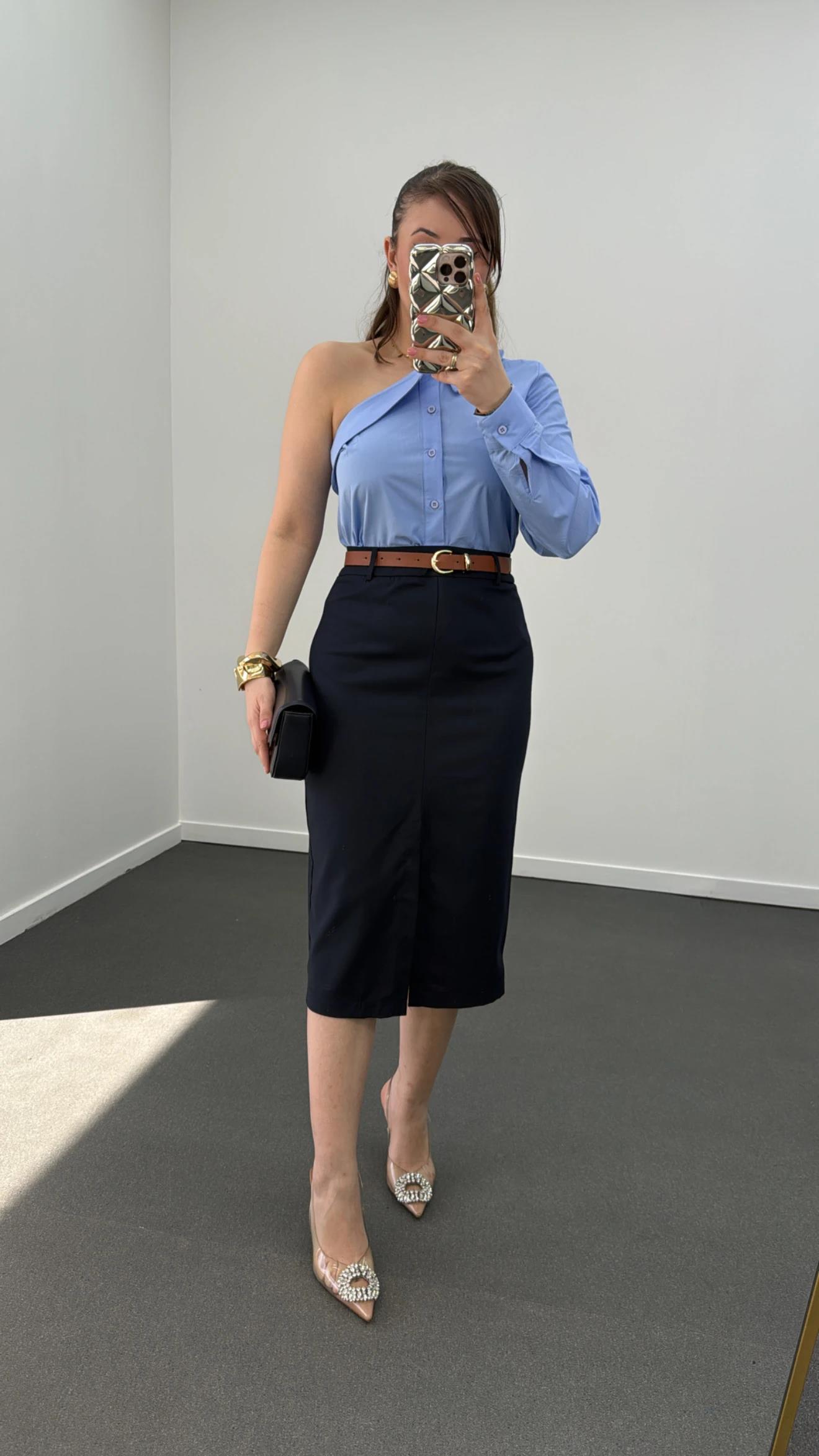 Dolce Laci Kemerli Kalem Etek