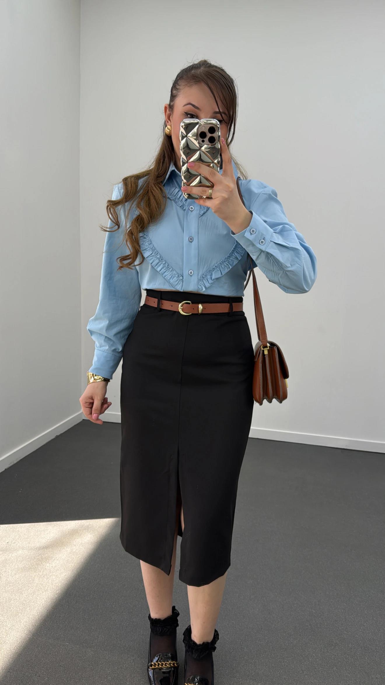 Dolce Siyah Kemerli Kalem Etek