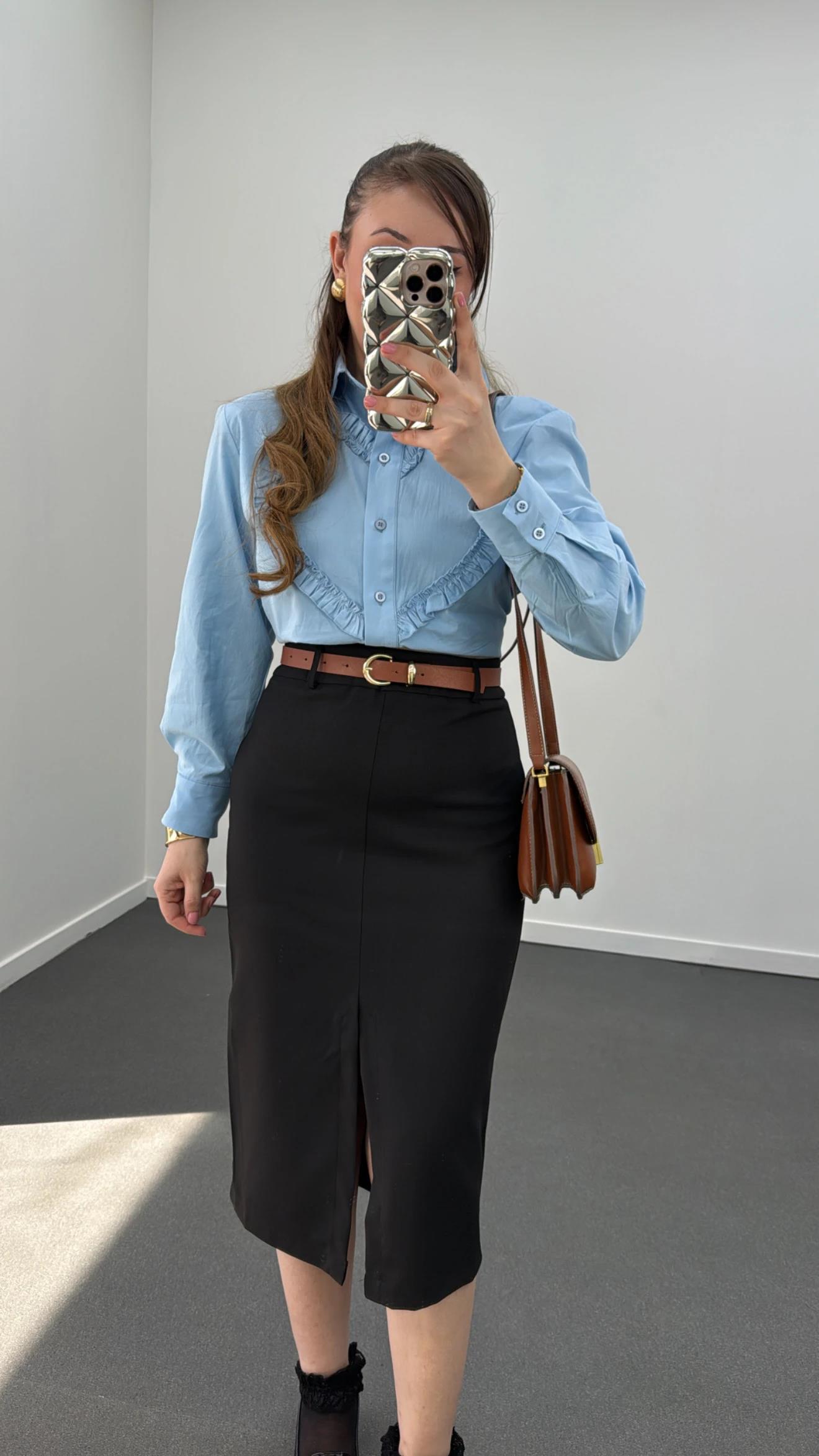 Dolce Siyah Kemerli Kalem Etek