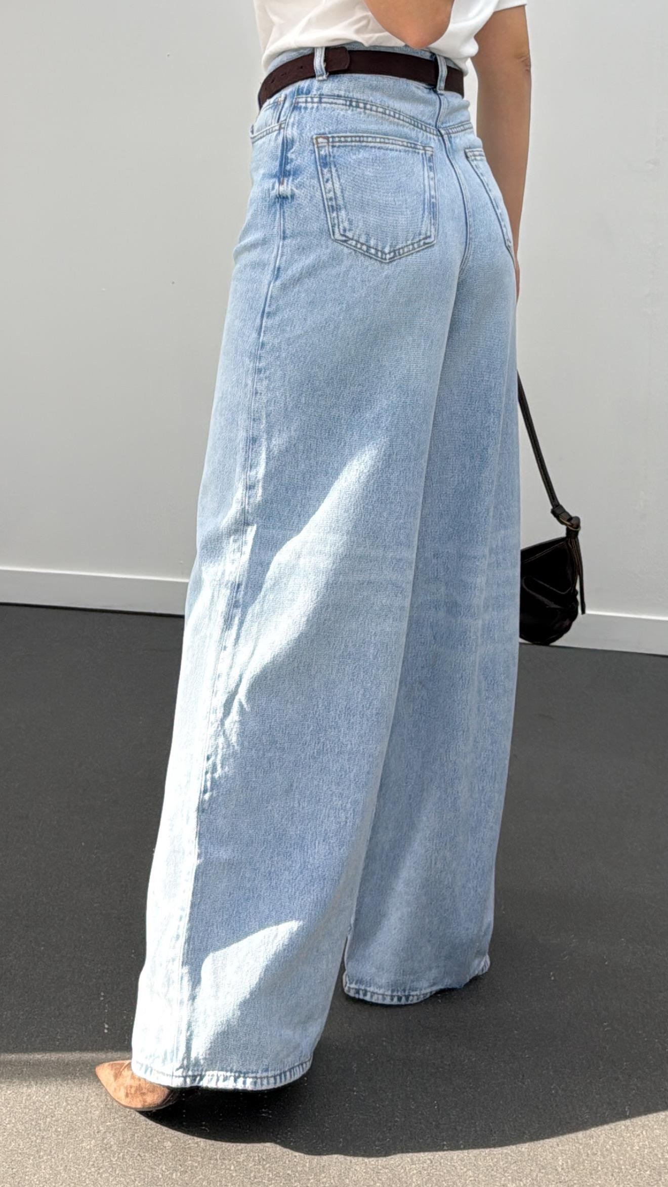 Dublin Açık Kot Yıkamalı Ultra Yüksek Bel Palazzo Jean