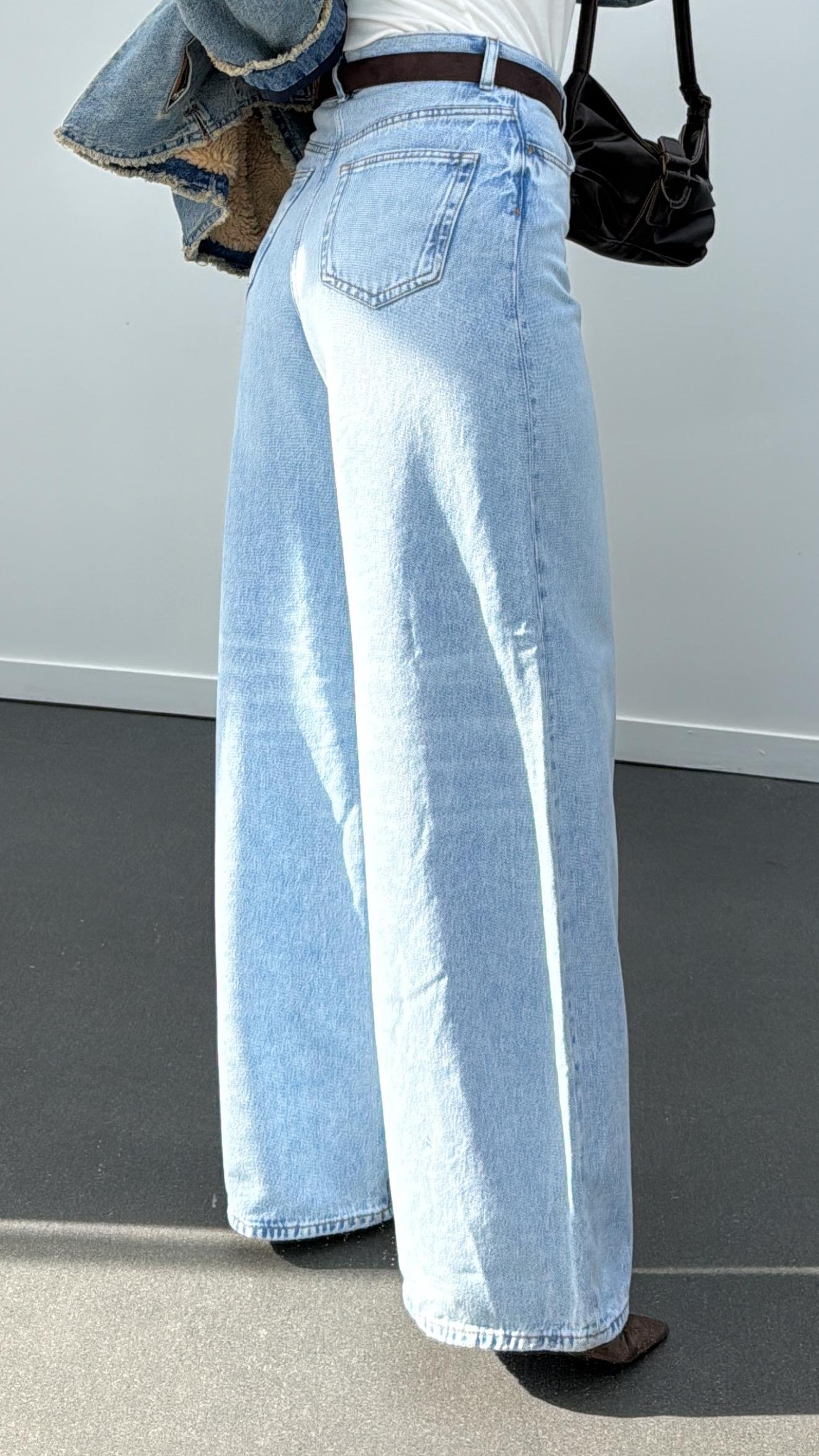 Dublin Açık Kot Yıkamalı Ultra Yüksek Bel Palazzo Jean