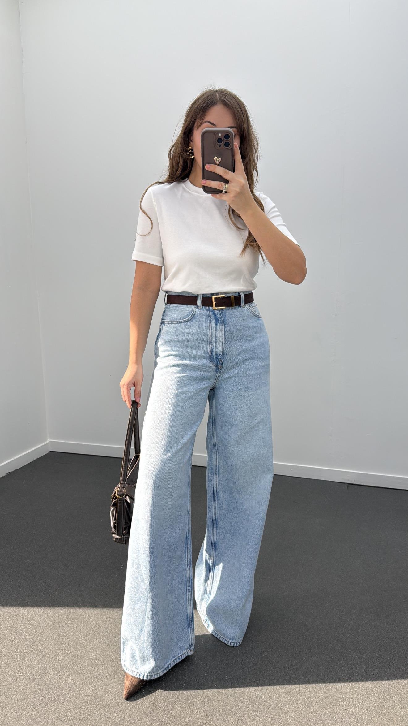 Dublin Açık Kot Yıkamalı Ultra Yüksek Bel Palazzo Jean