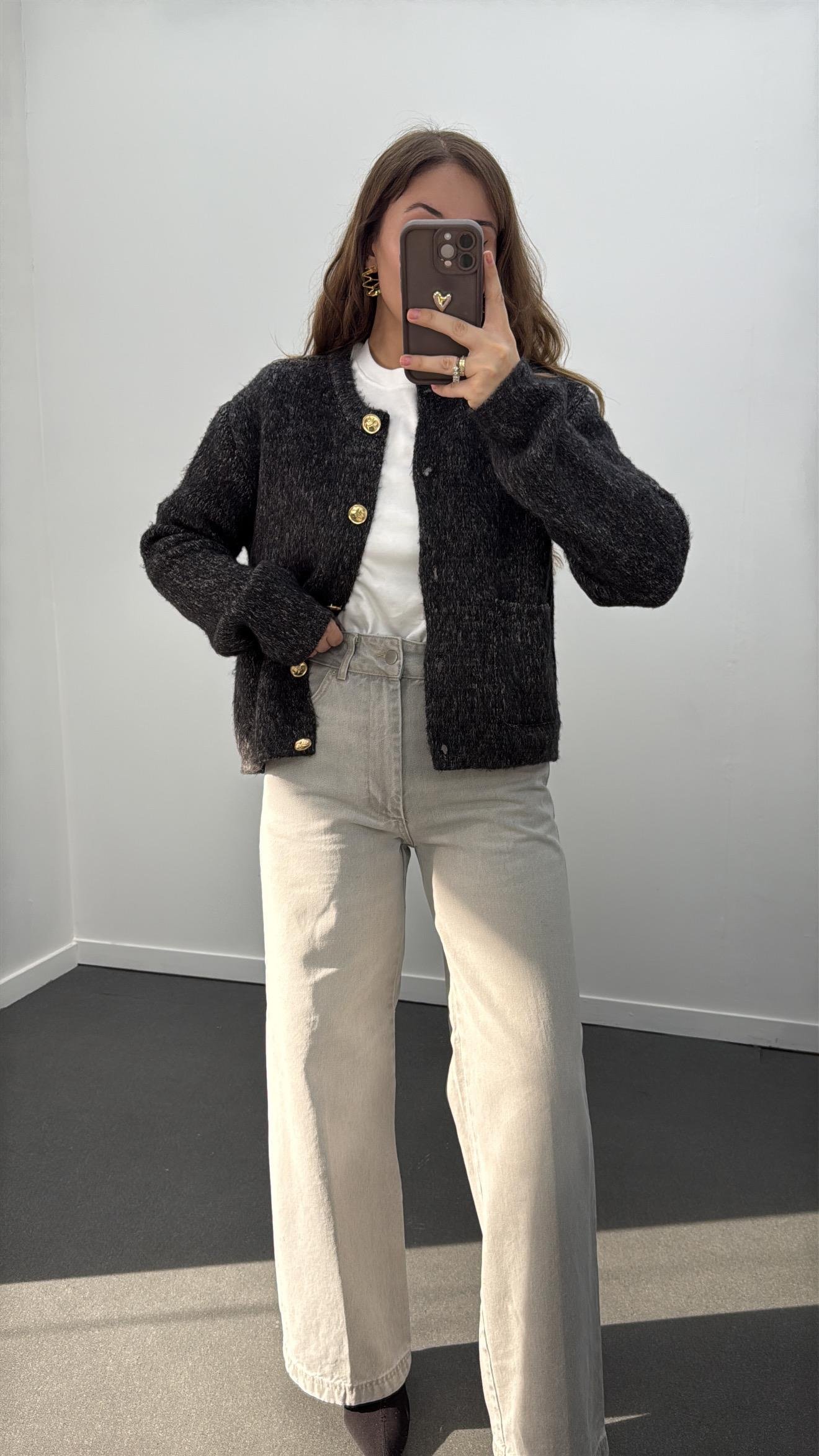 Dublin Gri Ultra Yüksek Bel Palazzo Jean