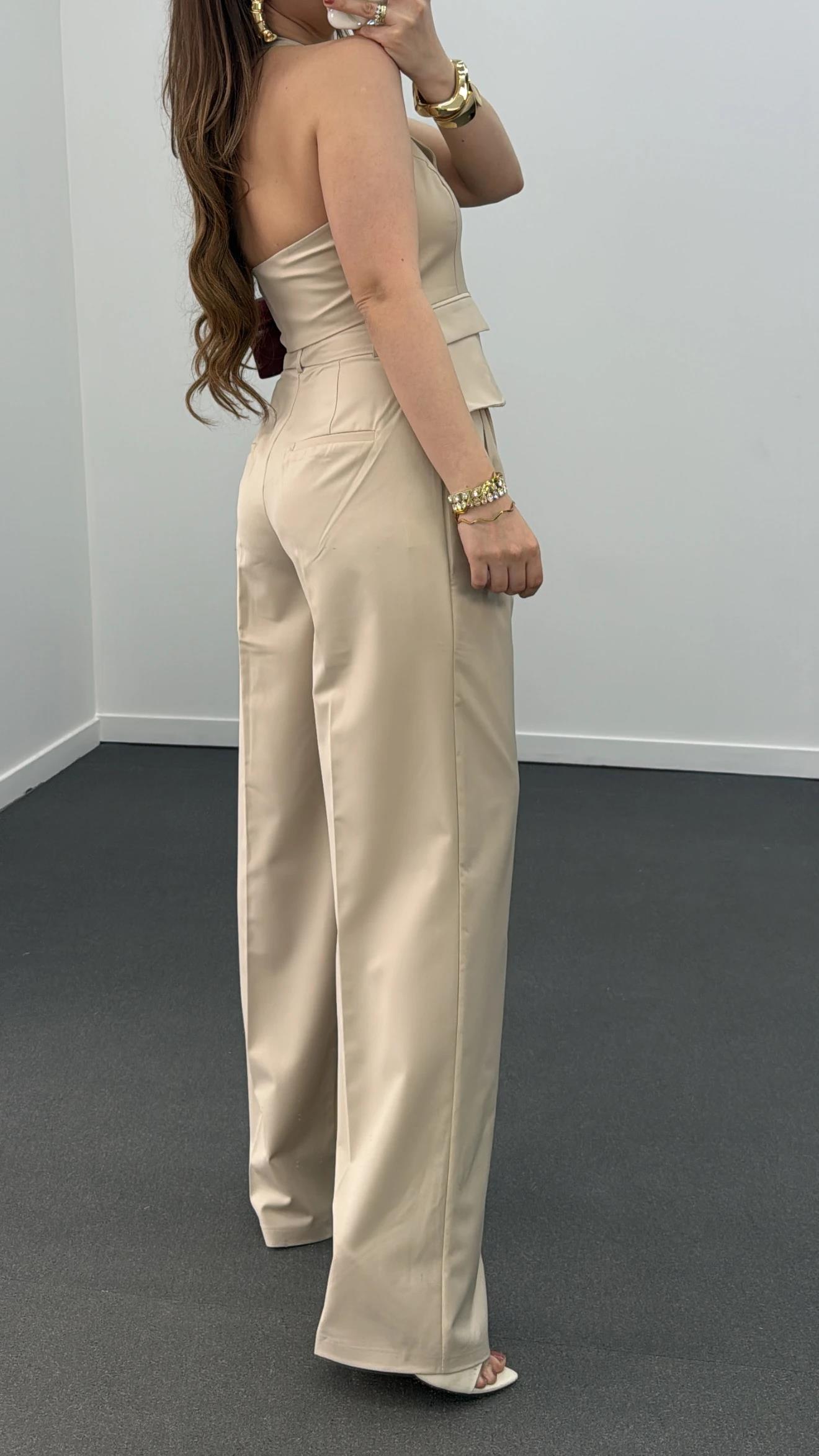 Efruz Premium Seri Bej Renk 4 Düğmeli Yelek