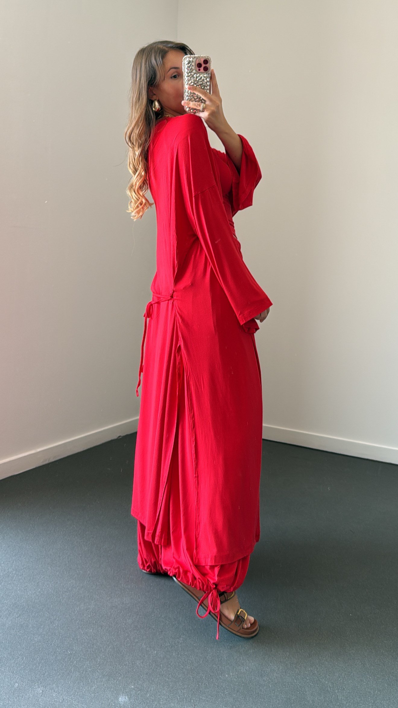 Elodie Kırmızı Hırka Body Pantolon 3lü Takım