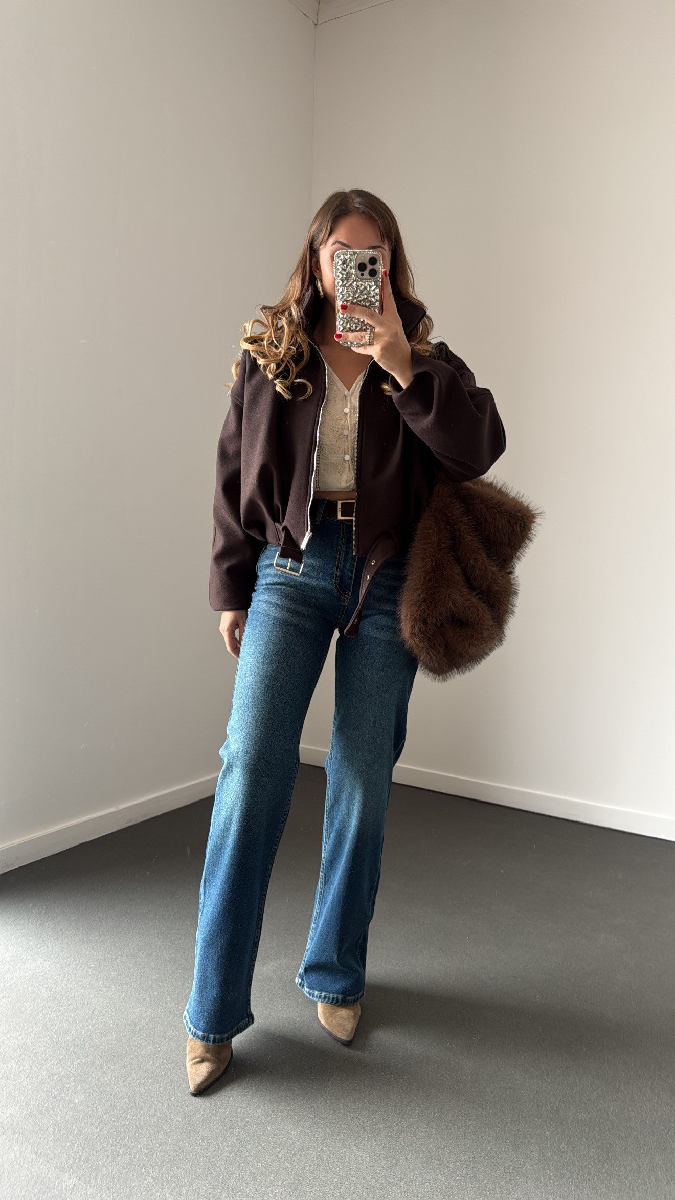 Elzora Vintage Yıkama Straight Wide Leg Jean