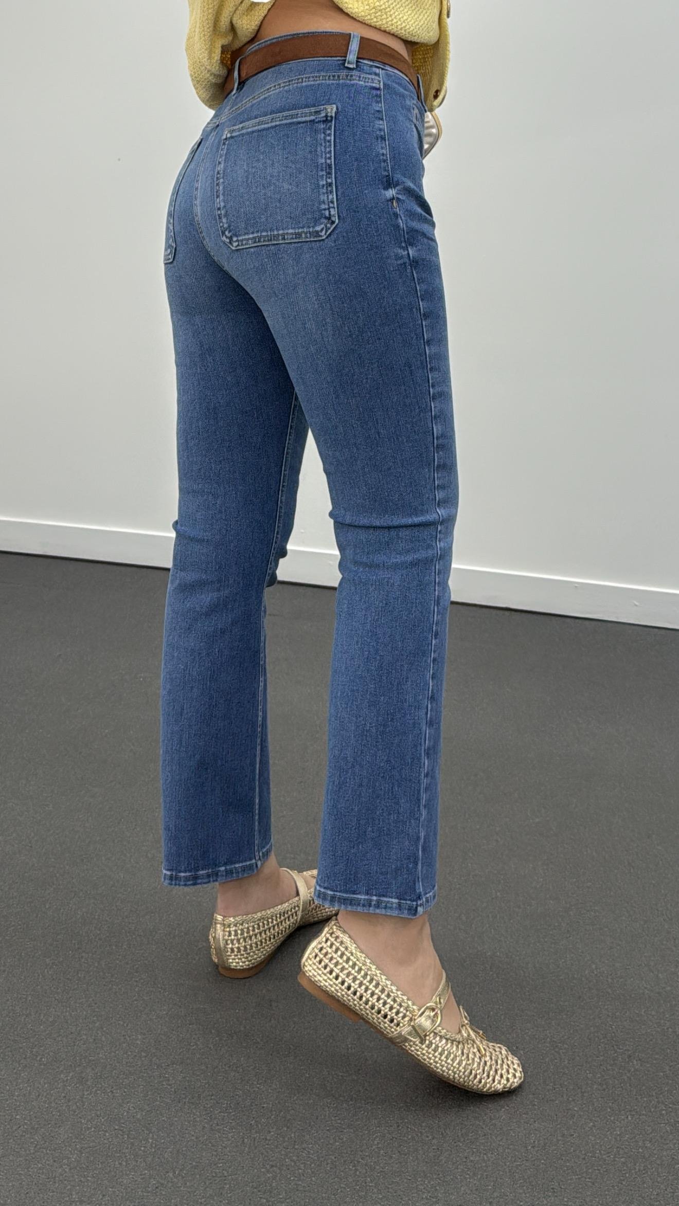 Estelia Kot Renk Önü Cepli Süper Likralı Jeans