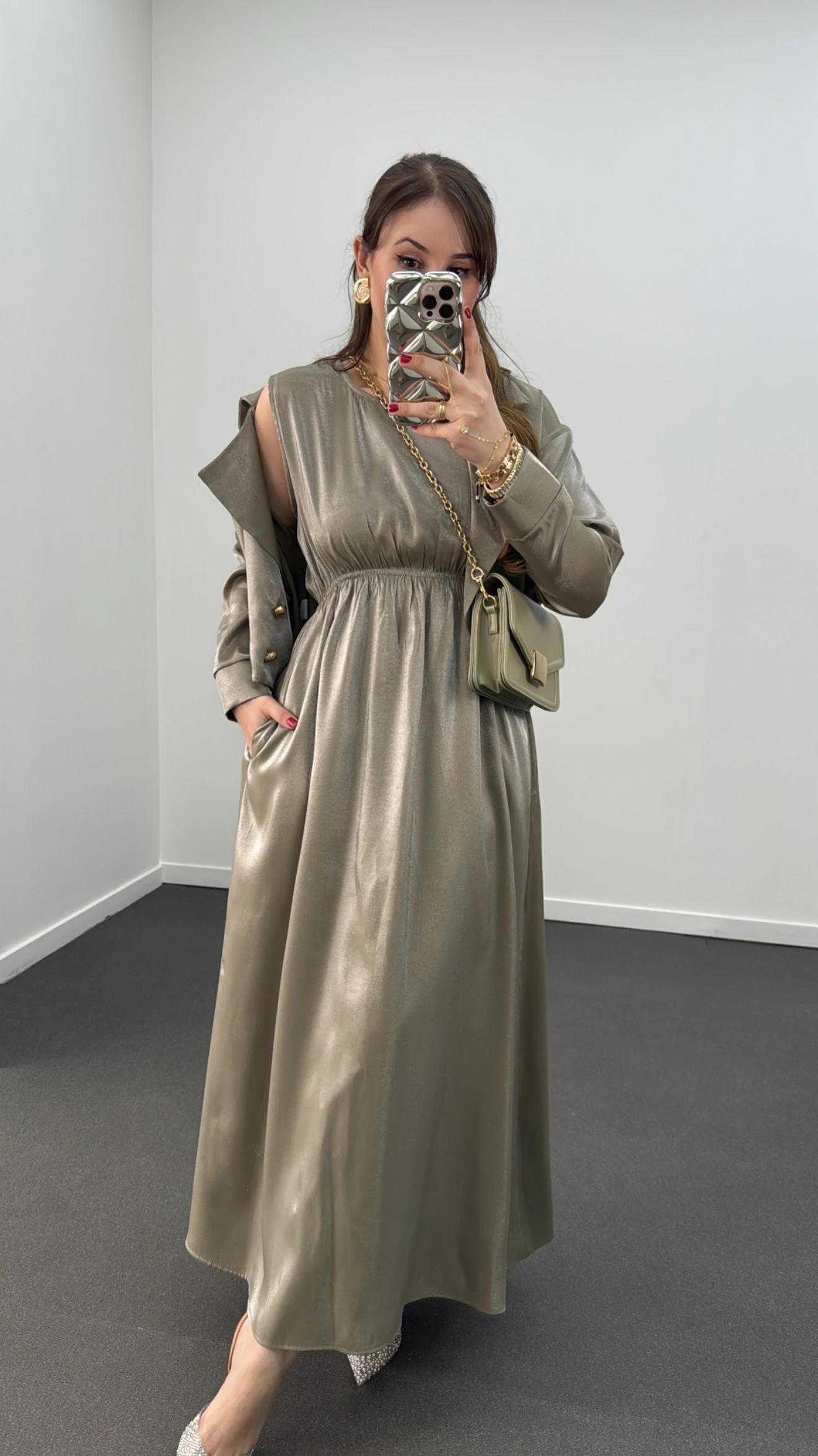 Felicia Yeşil Premium Elbise Ve Ceket Takımı