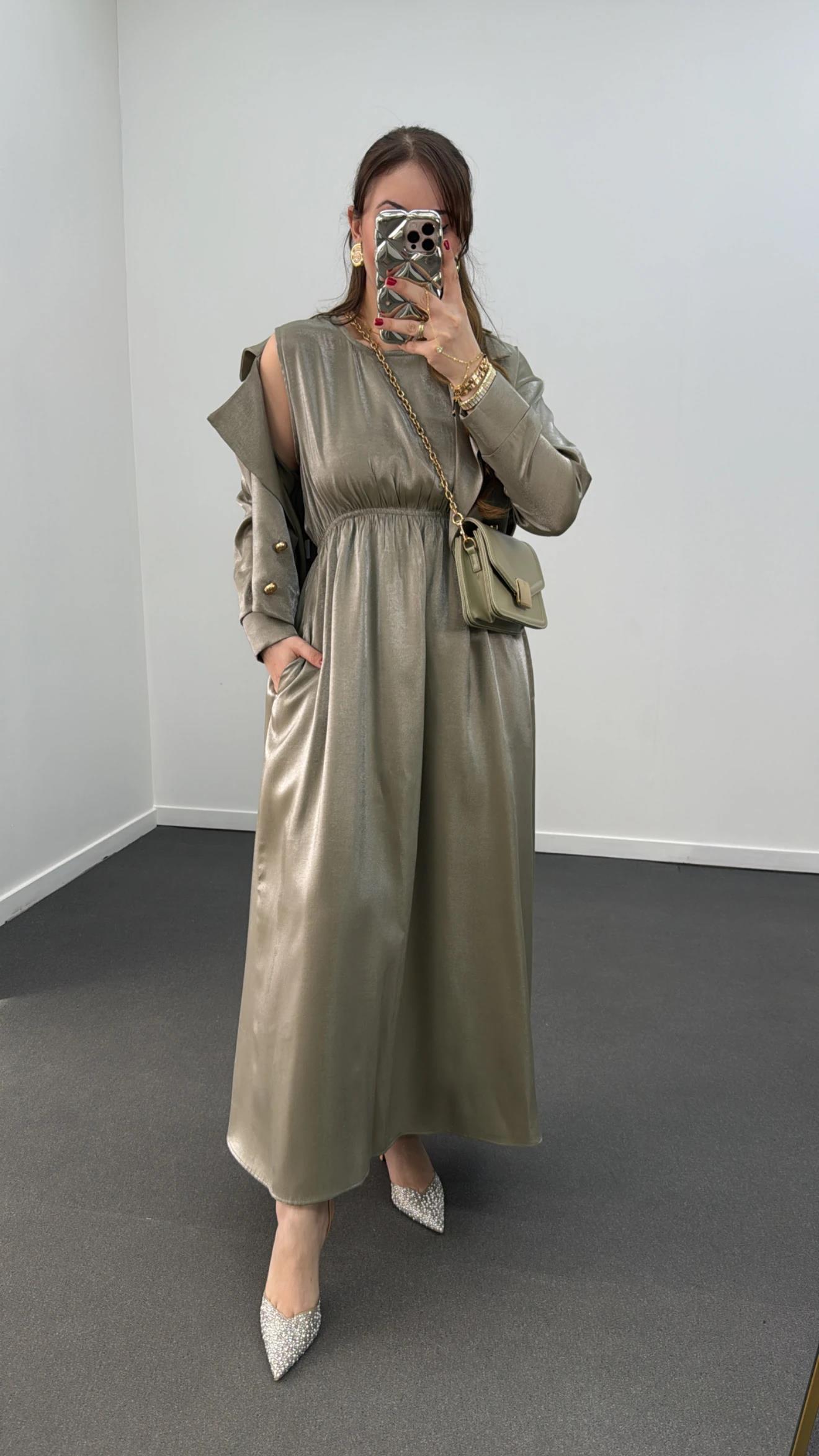 Felicia Yeşil Premium Elbise Ve Ceket Takımı