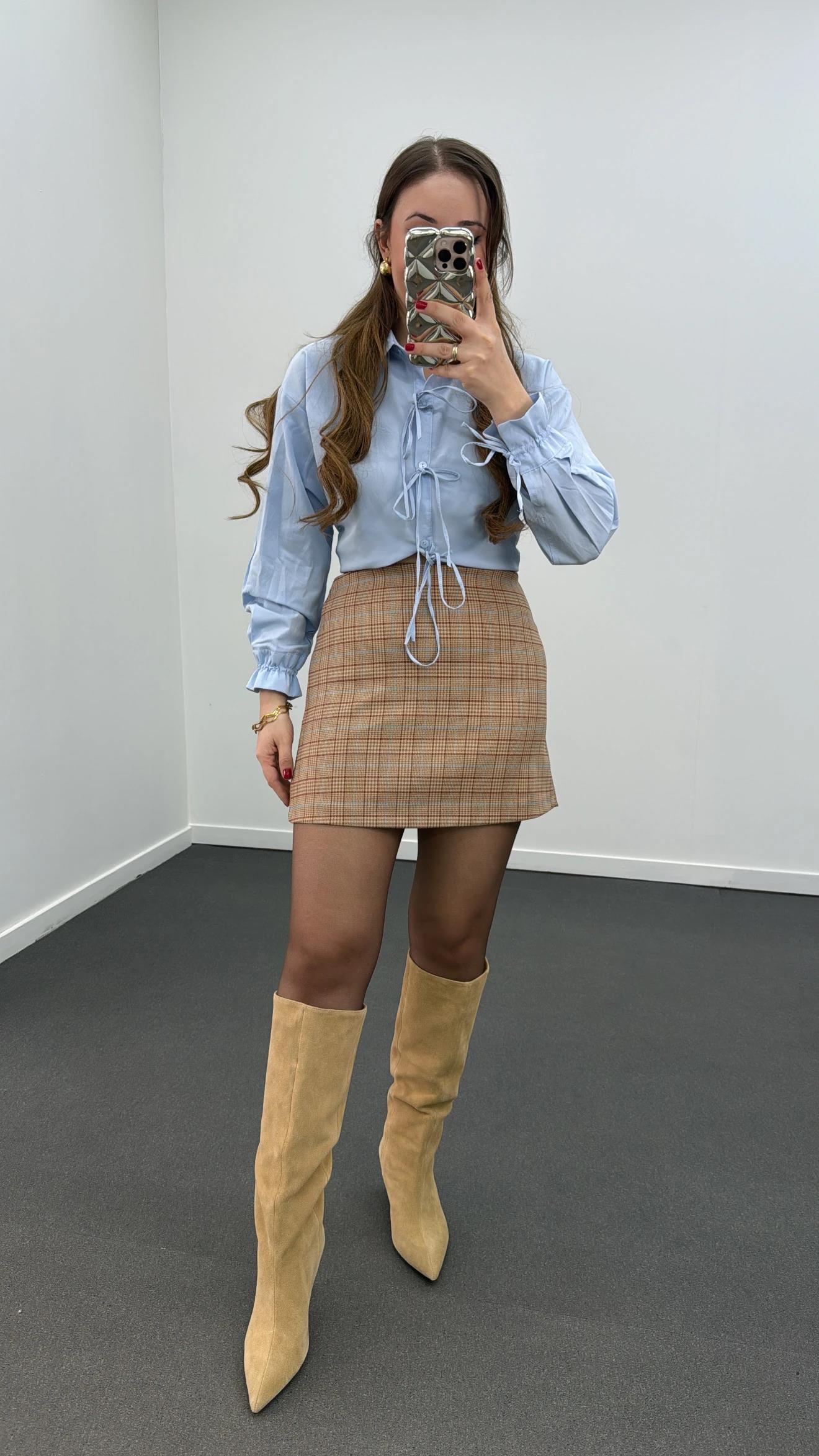 Fiona Mavi İpli Tasarım Gömlek