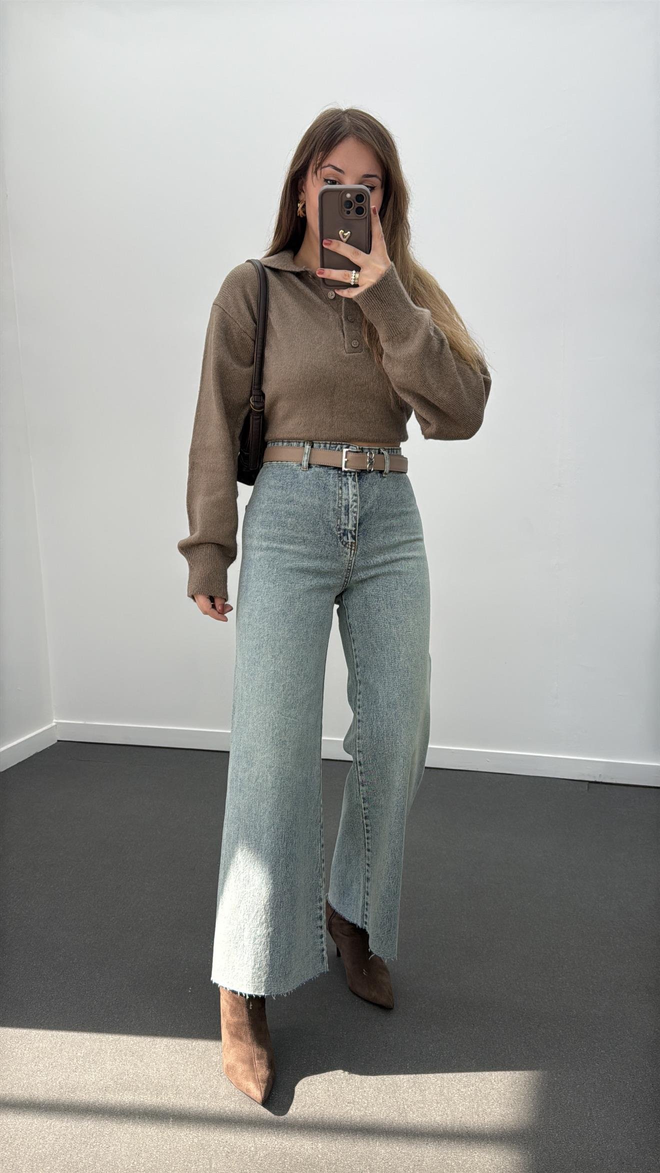 Francisco Tint Yıkamalı Wide Leg Crop Jeans