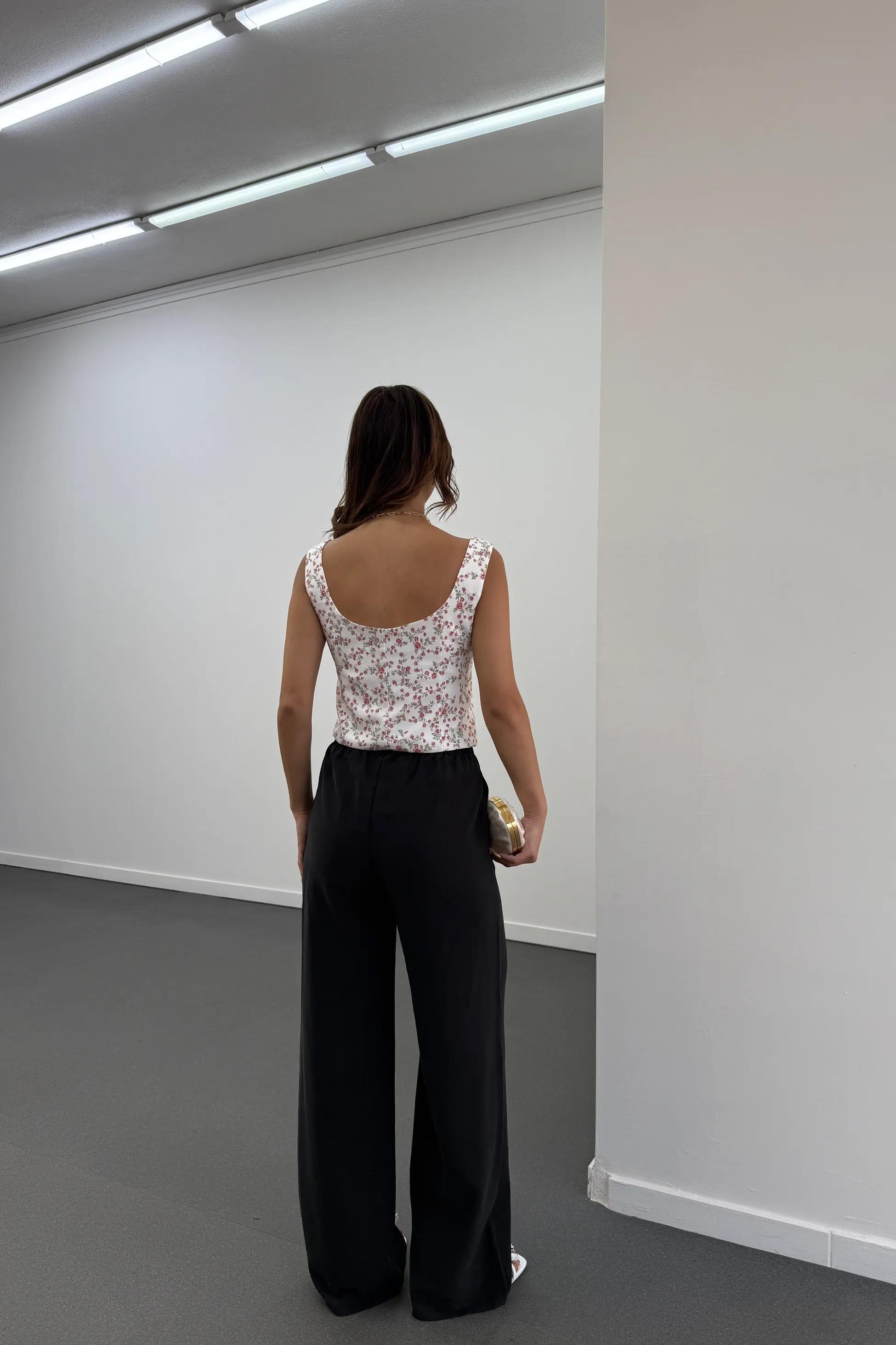 Friya Siyah Modal Beli Lastikli Pantolon