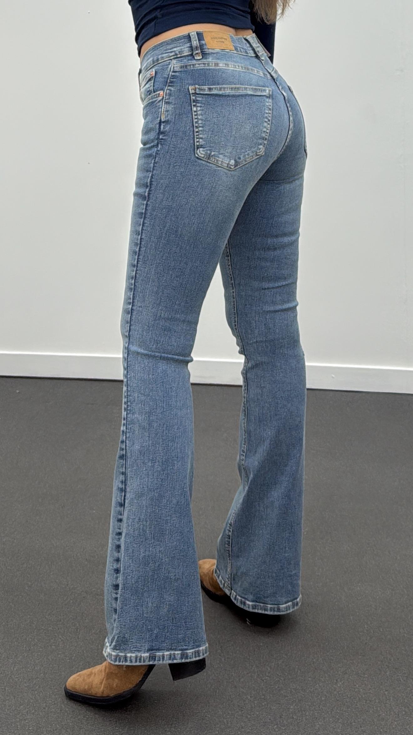 Gina Orta Kot Düşük Bel Bootcut Jeans