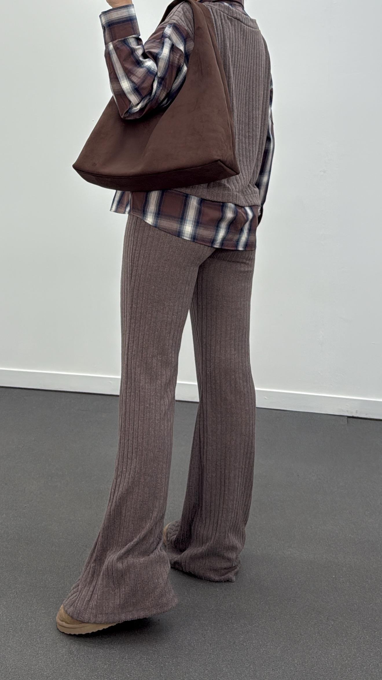 Hamburg Kahverengi Gömlek Ve Triko Pantolon Takımı