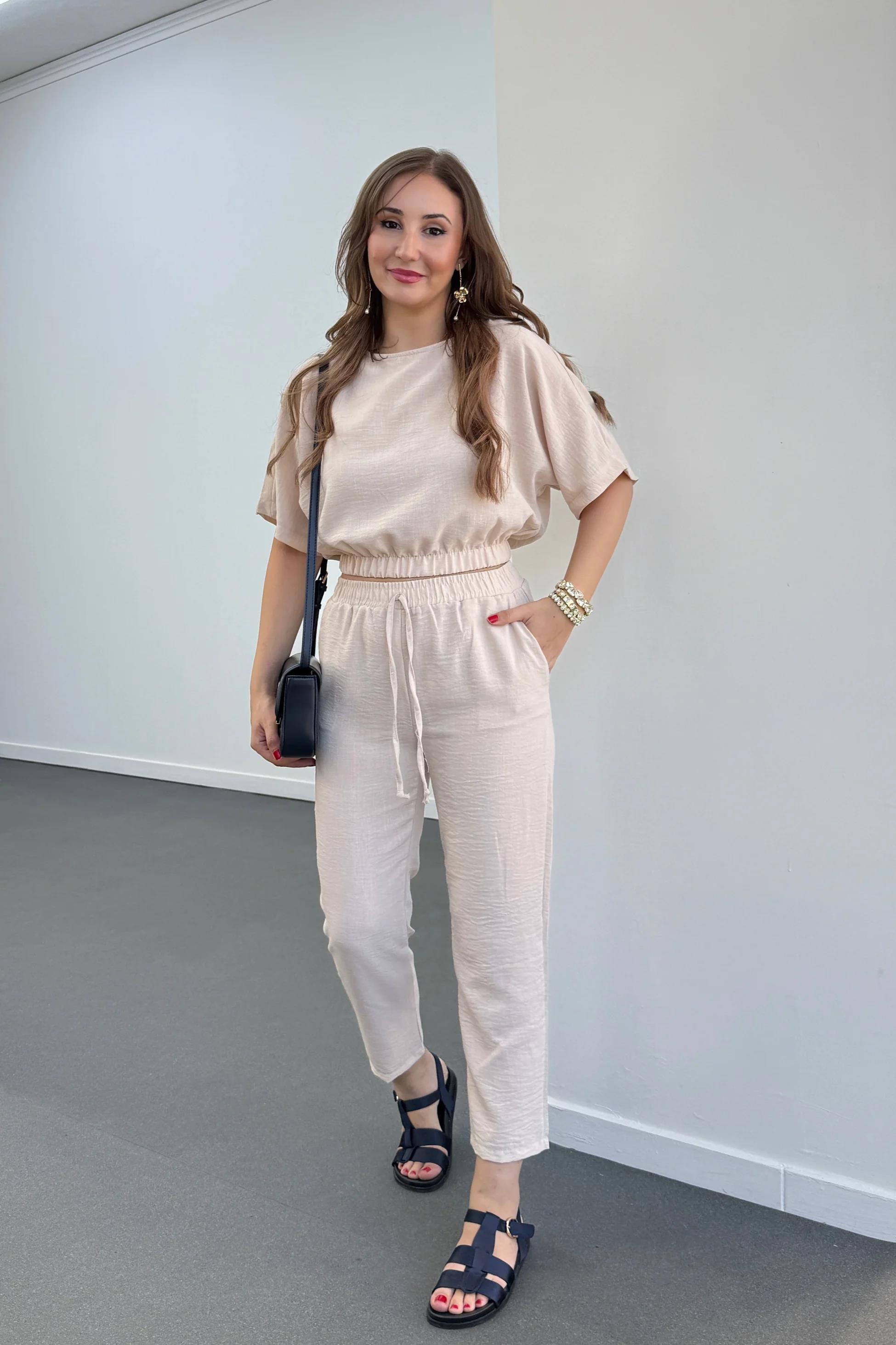 Hazel Taş Beli Lastikli Havuç Pantolon