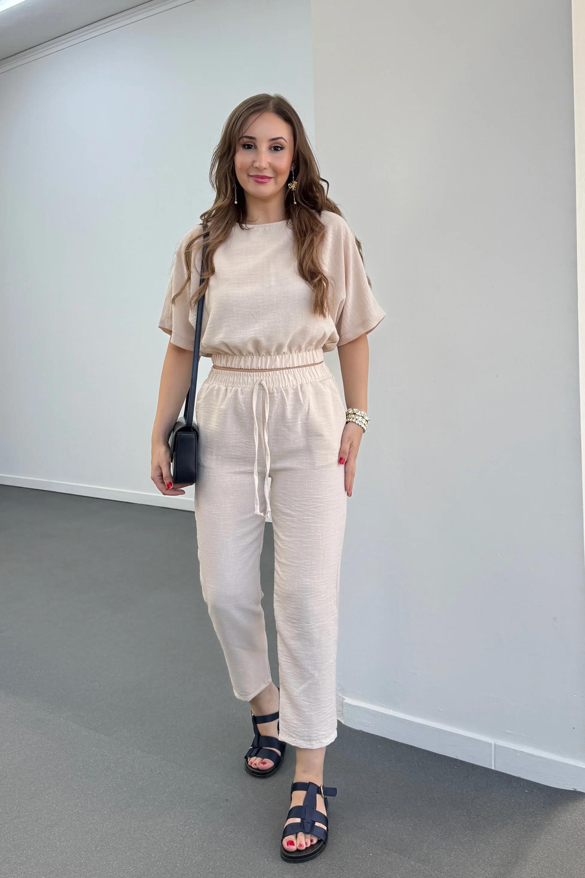 Hazel Taş Beli Lastikli Havuç Pantolon