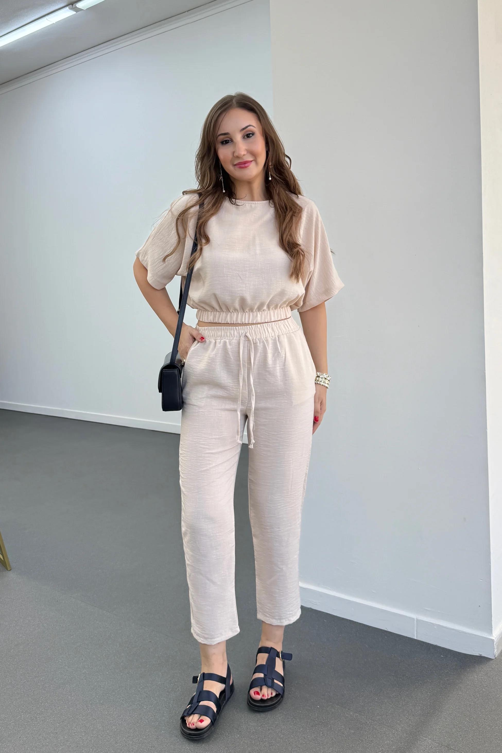 Hazel Taş Beli Lastikli Havuç Pantolon